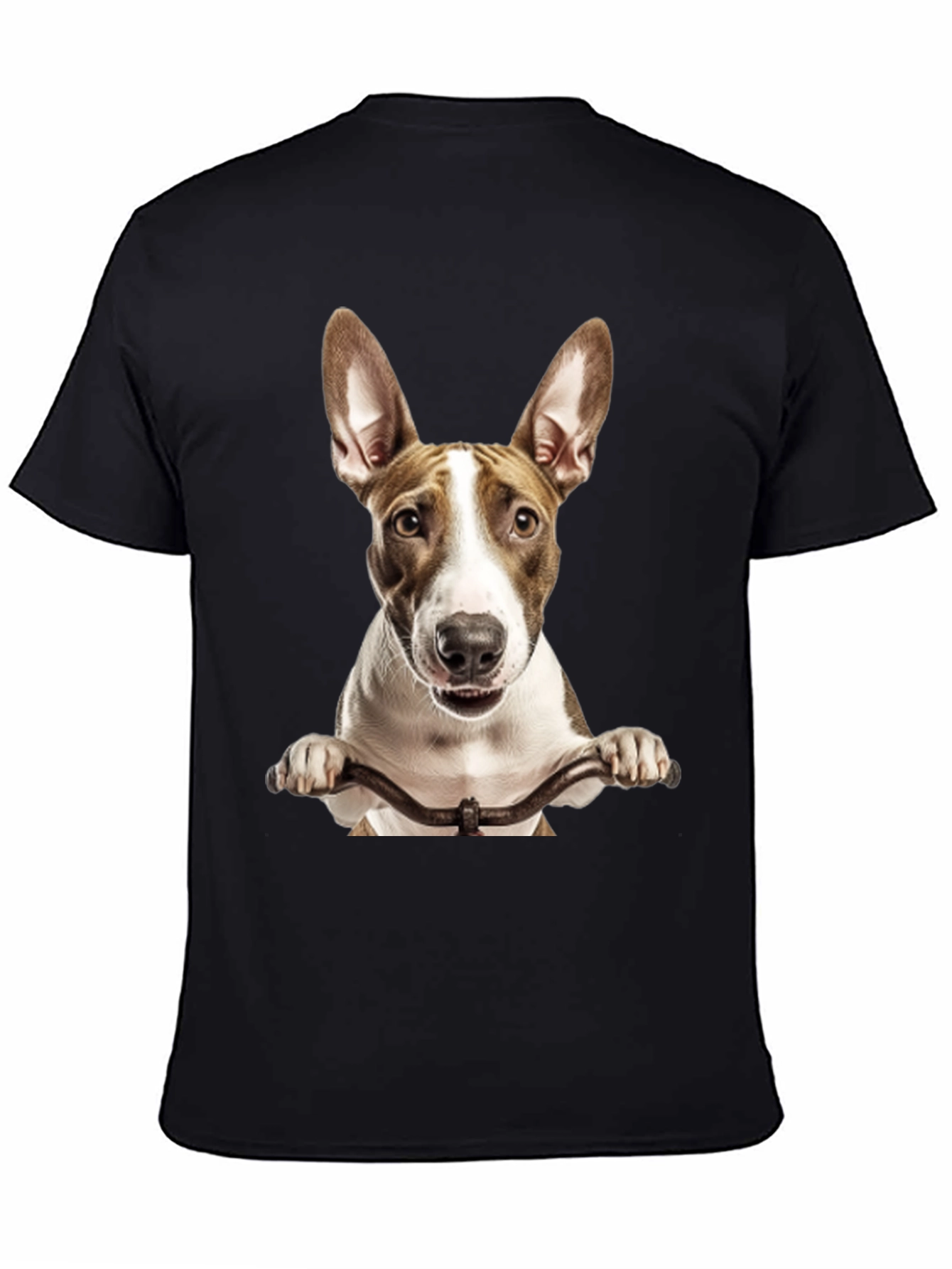 Dog on Bike Graphic Tee - Black