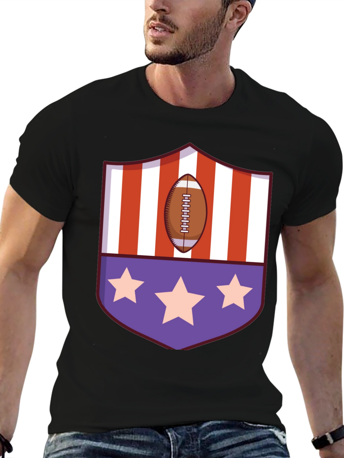 Patriotic Football Shield T-Shirt
