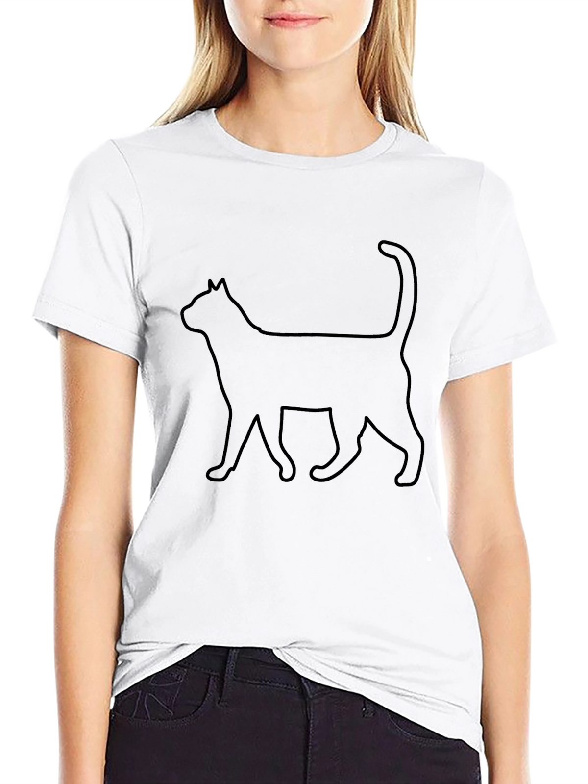 Cat Silhouette Black T-Shirt
