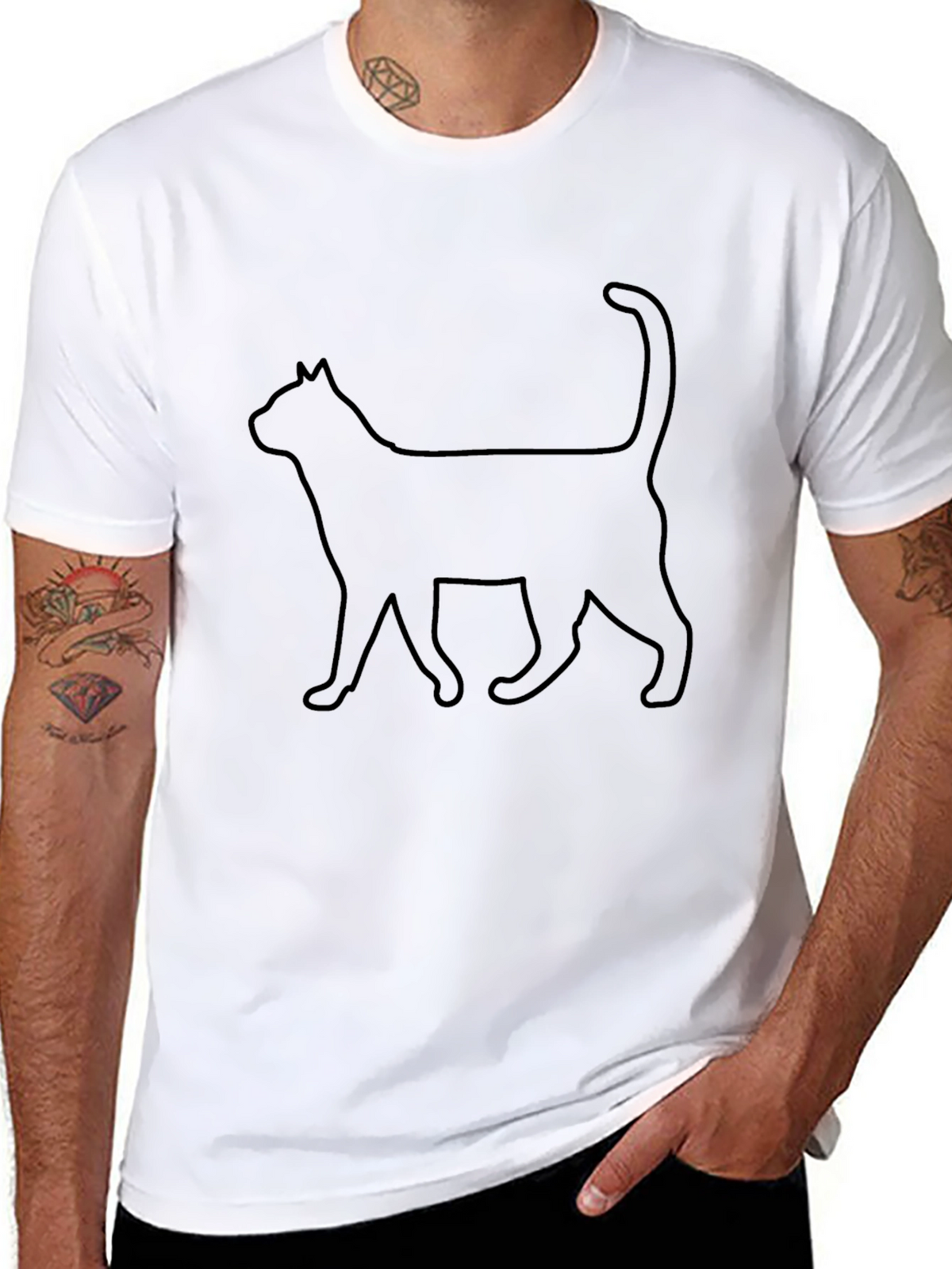 Cat Silhouette Black T-Shirt