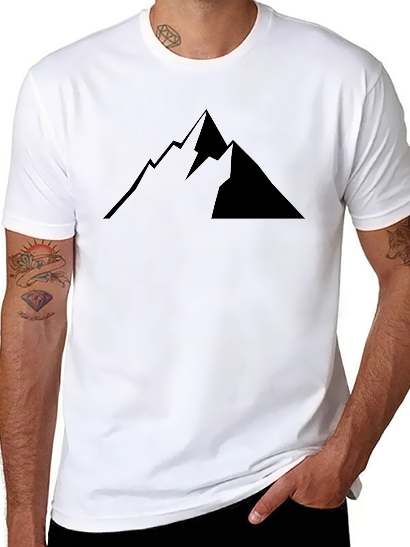 Mountain Peak Graphic Tee - Black Short Sleeve
