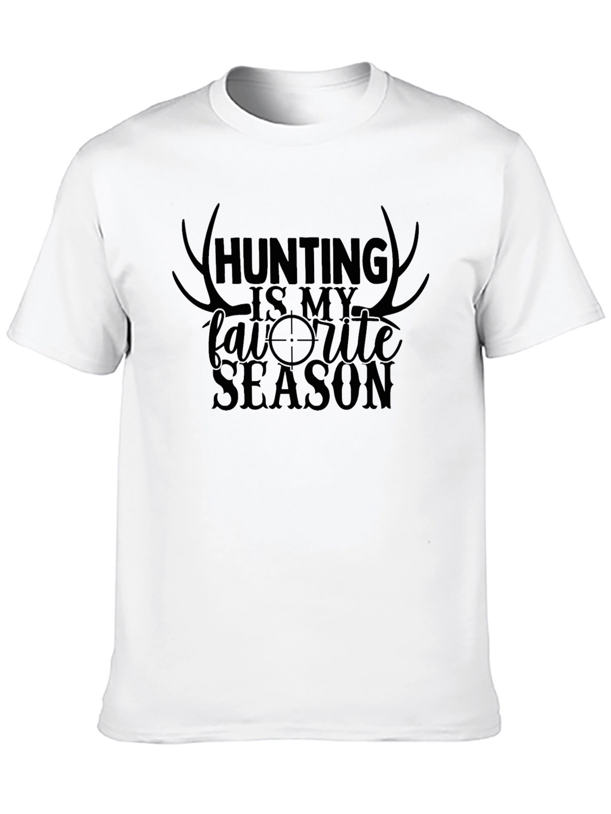 Hunting Season Graphic Tee - Black Crew Neck
