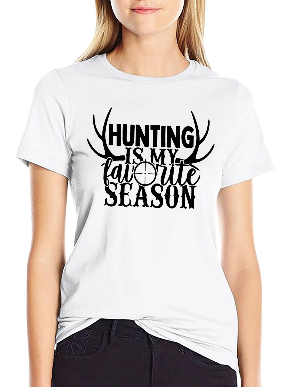 Hunting Season Graphic Tee - Black Crew Neck