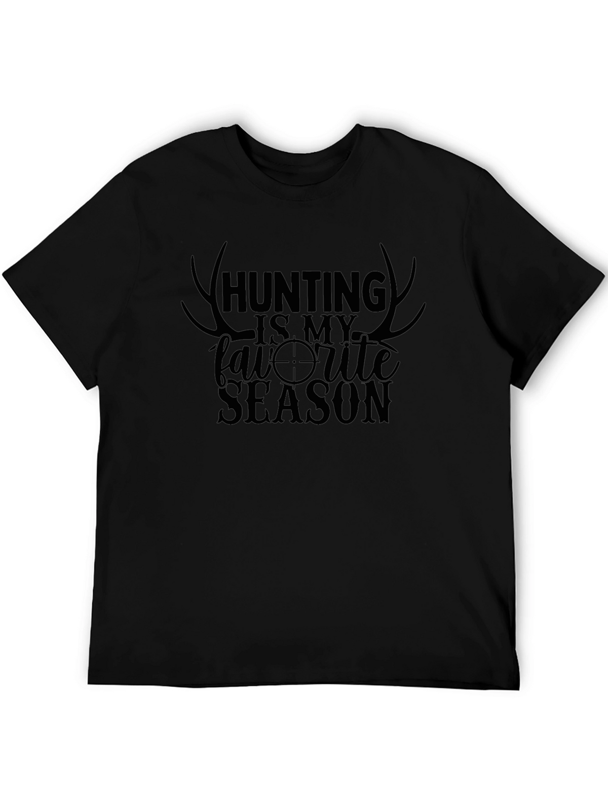 Hunting Season Graphic Tee - Black Crew Neck