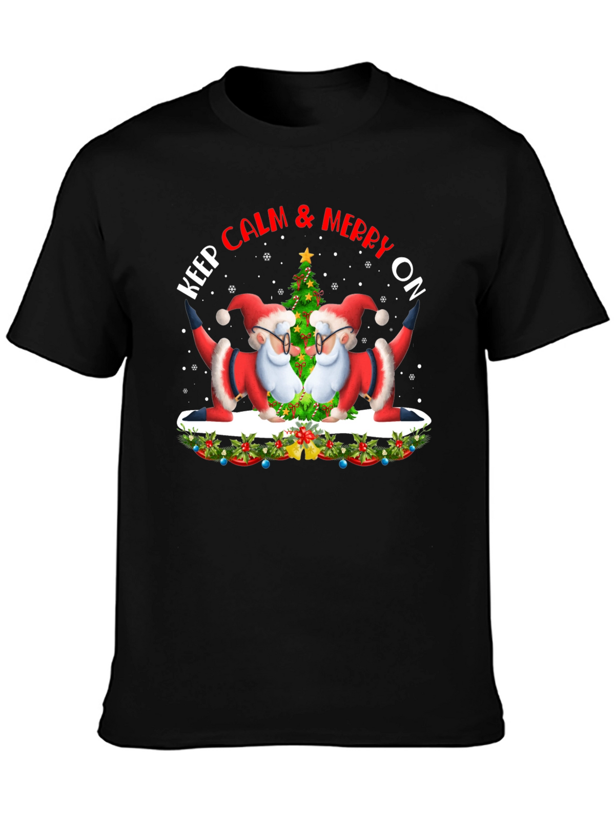 Keep Calm & Merry On Santa T-Shirt