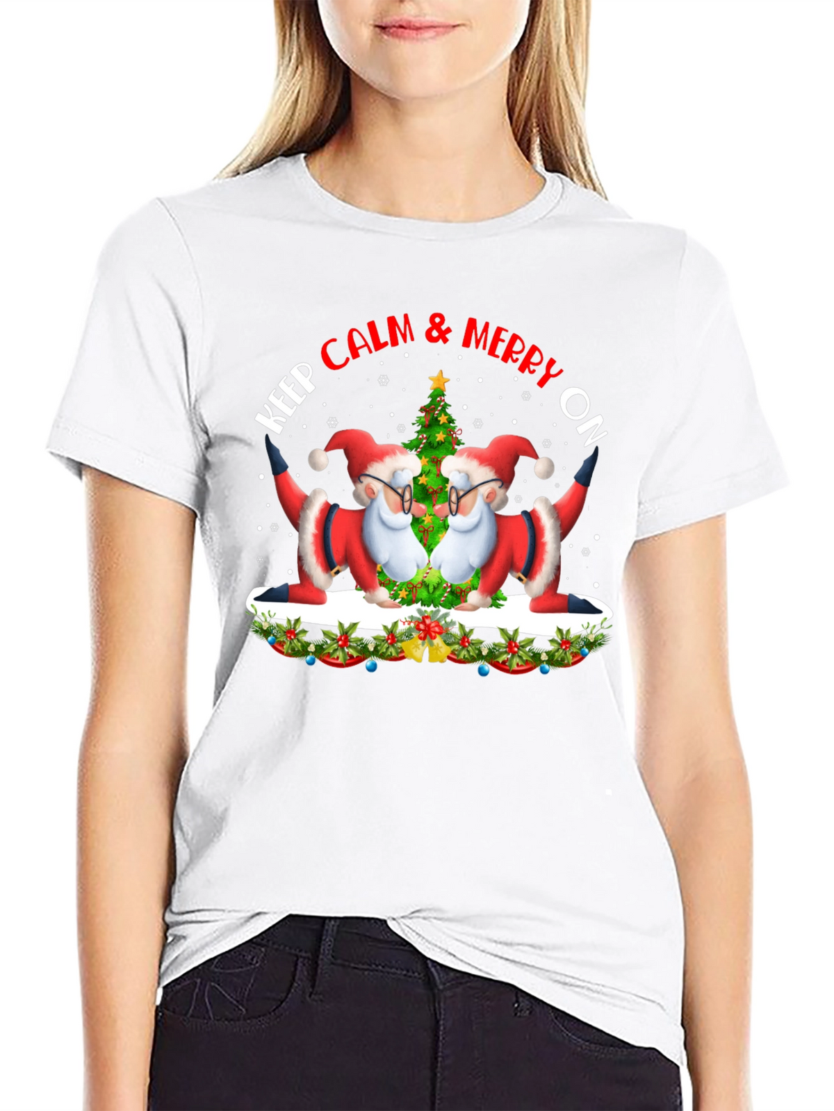 Keep Calm & Merry On Santa T-Shirt