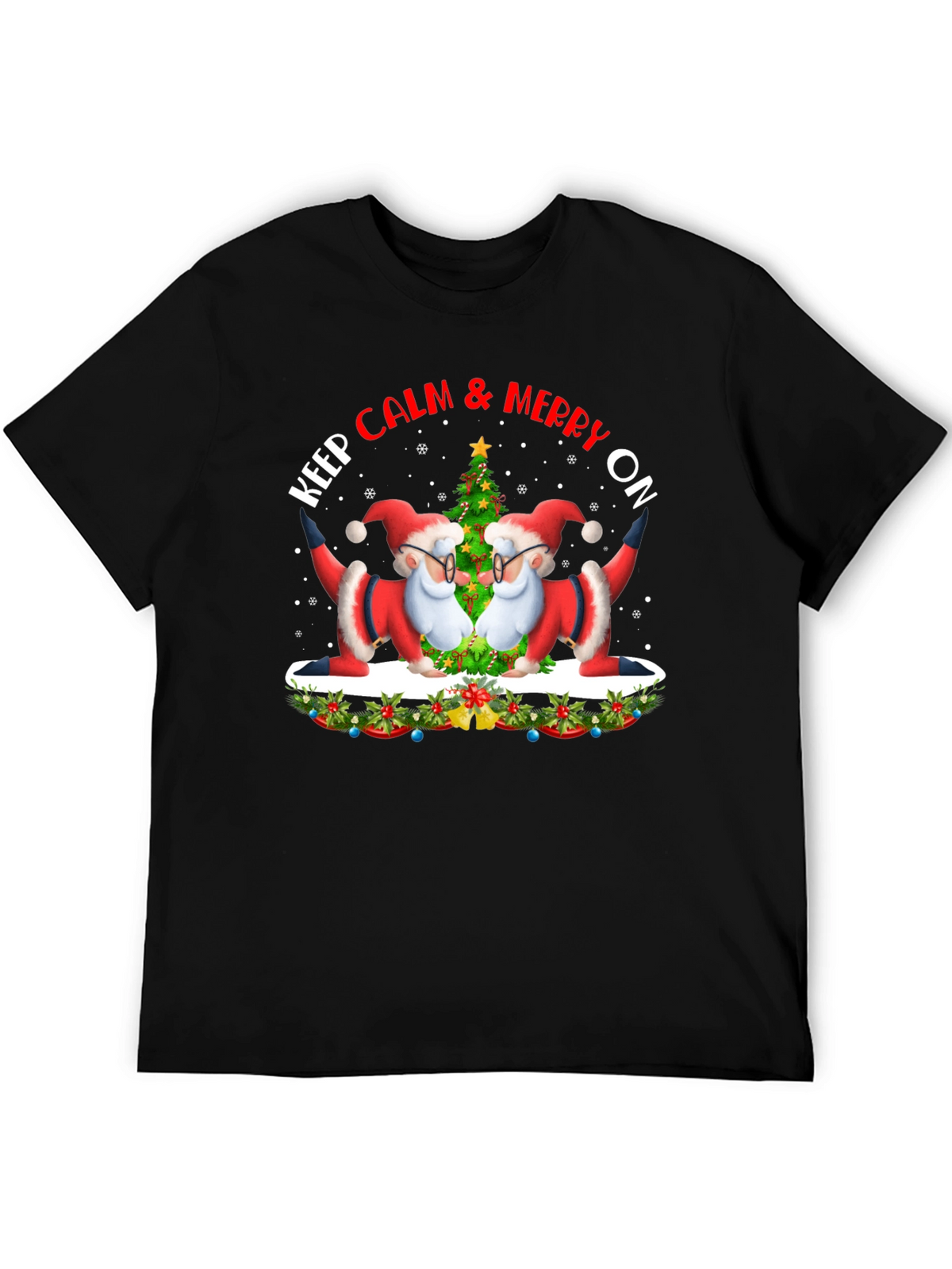 Keep Calm & Merry On Santa T-Shirt