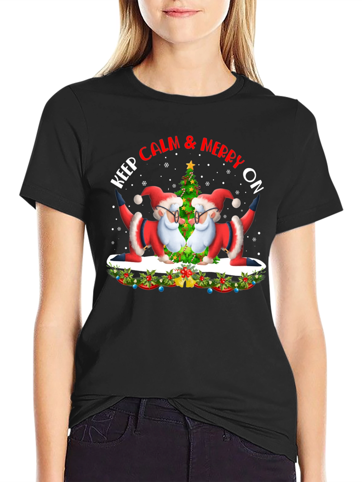 Keep Calm & Merry On Santa T-Shirt