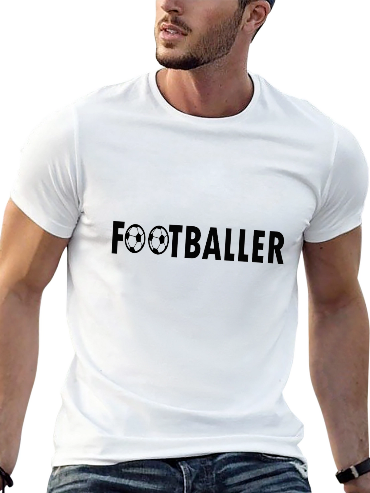 Footballer Graphic Tee - Sporty Casual Style