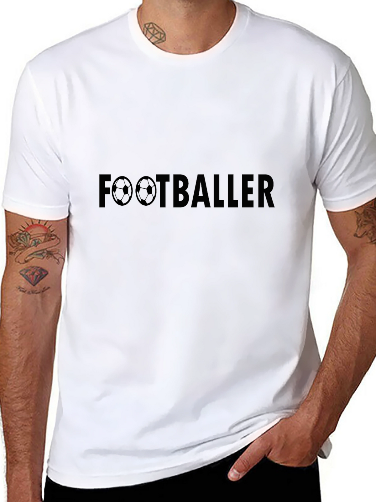 Footballer Graphic Tee - Sporty Casual Style