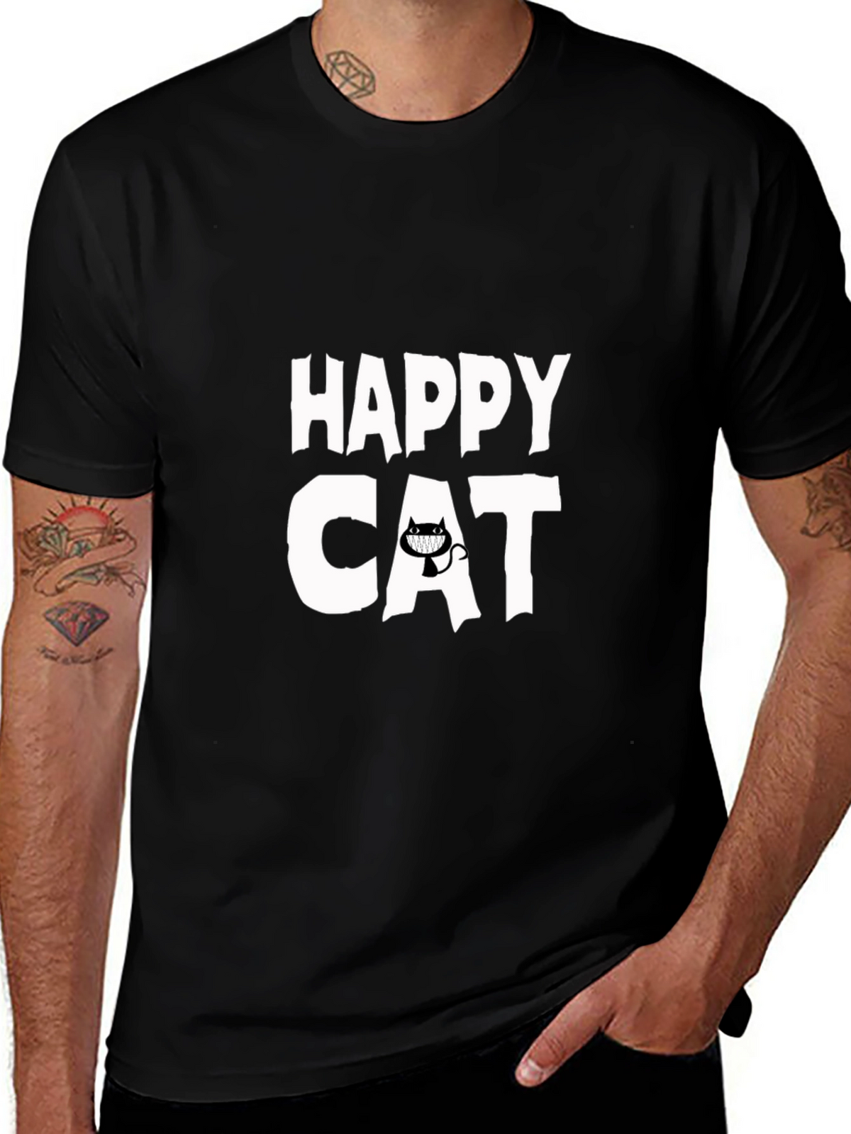 Happy Cat Graphic T-Shirt
