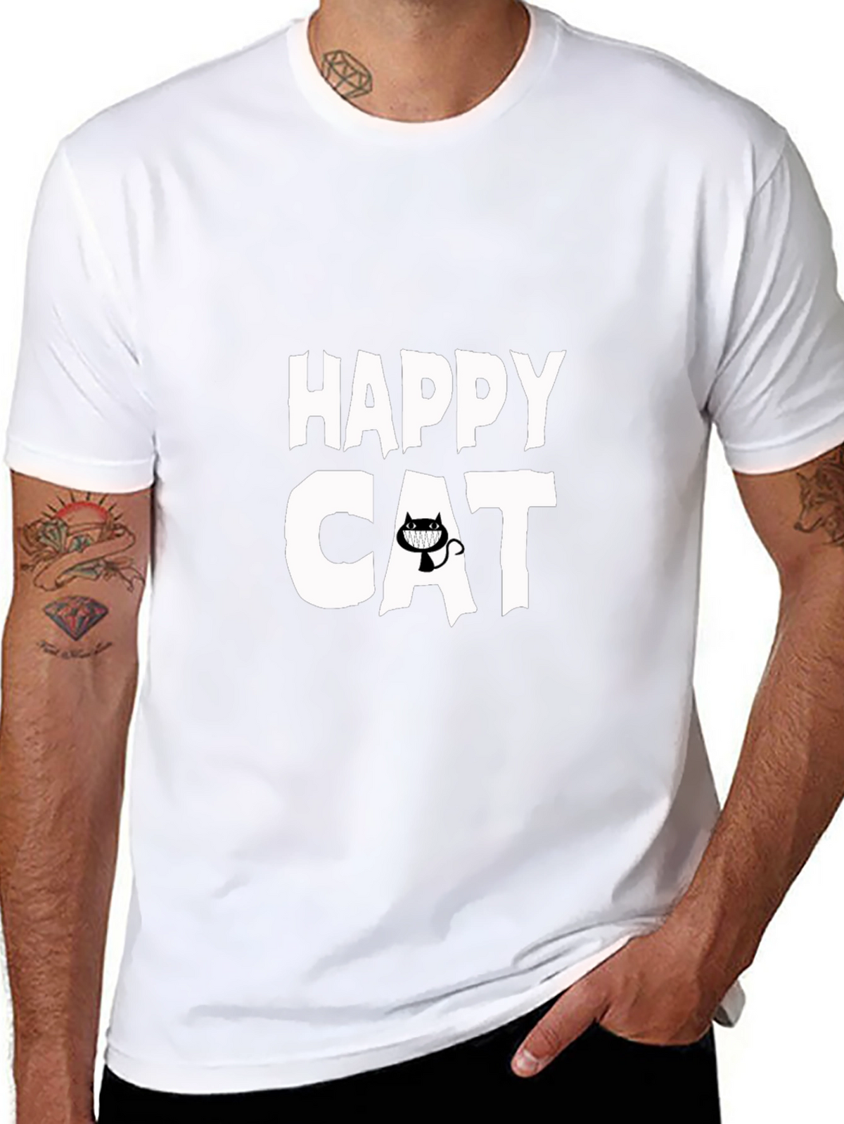 Happy Cat Graphic T-Shirt