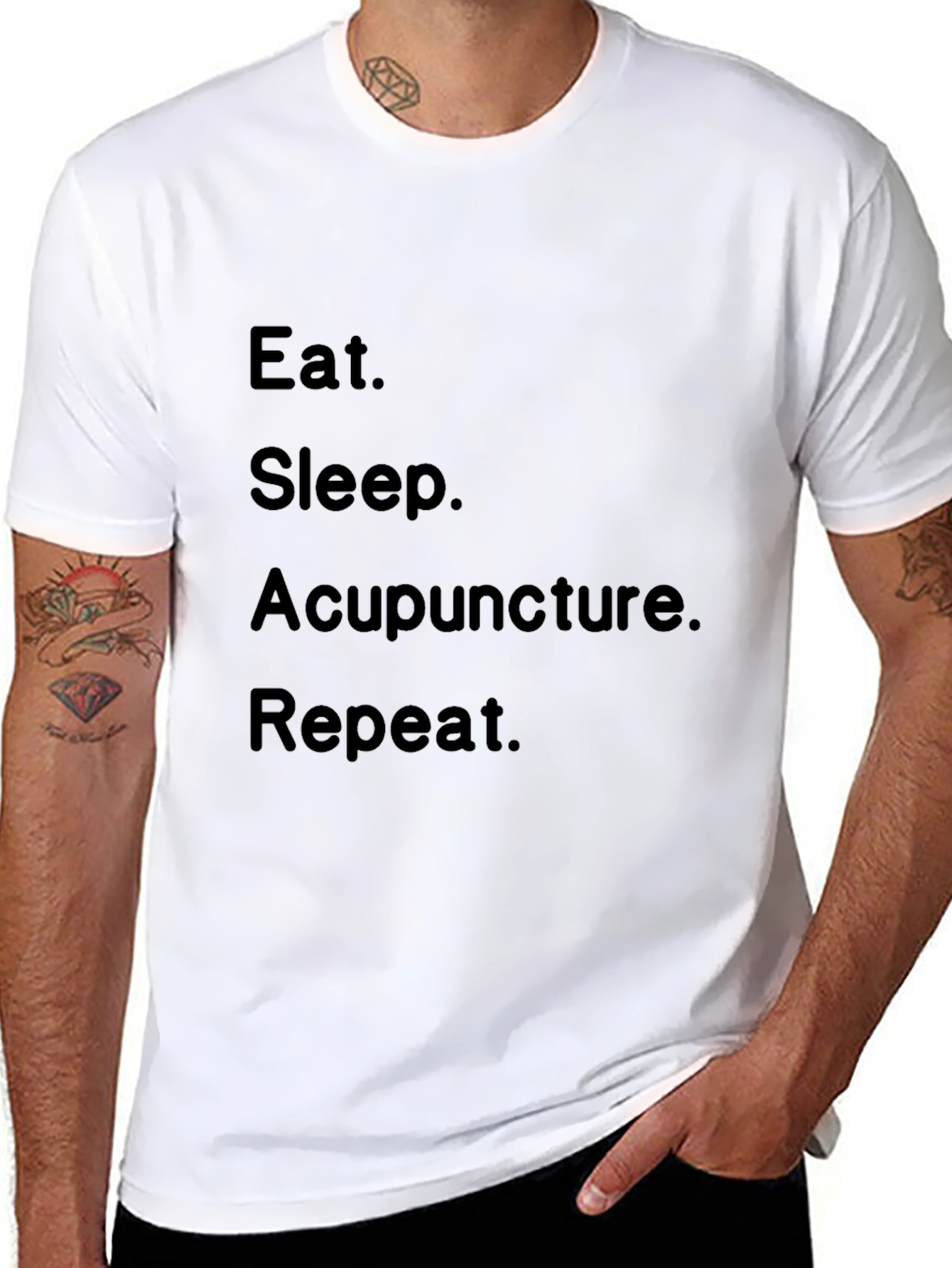 Eat Sleep Acupuncture Repeat Black T-Shirt
