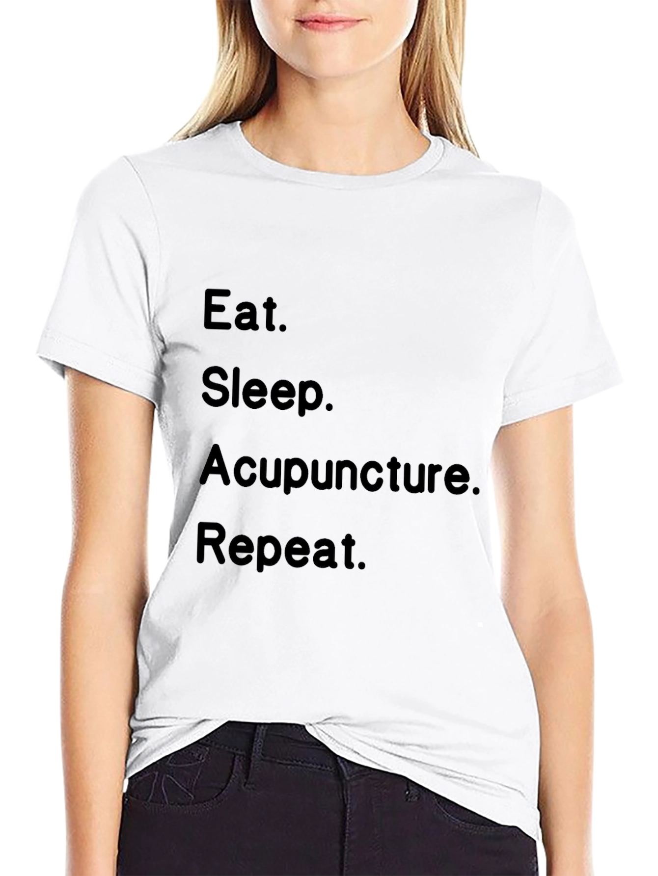 Eat Sleep Acupuncture Repeat Black T-Shirt