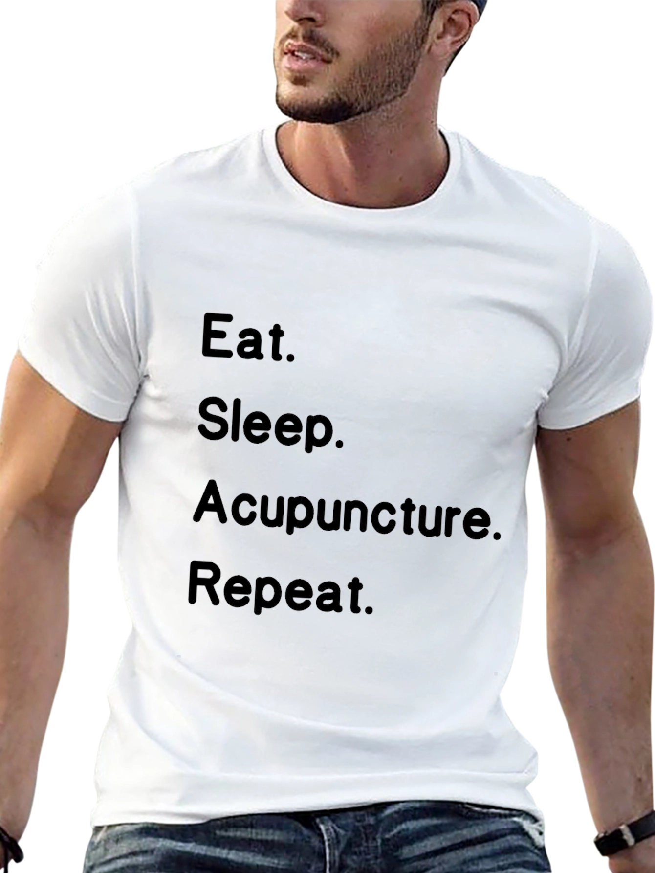 Eat Sleep Acupuncture Repeat Black T-Shirt