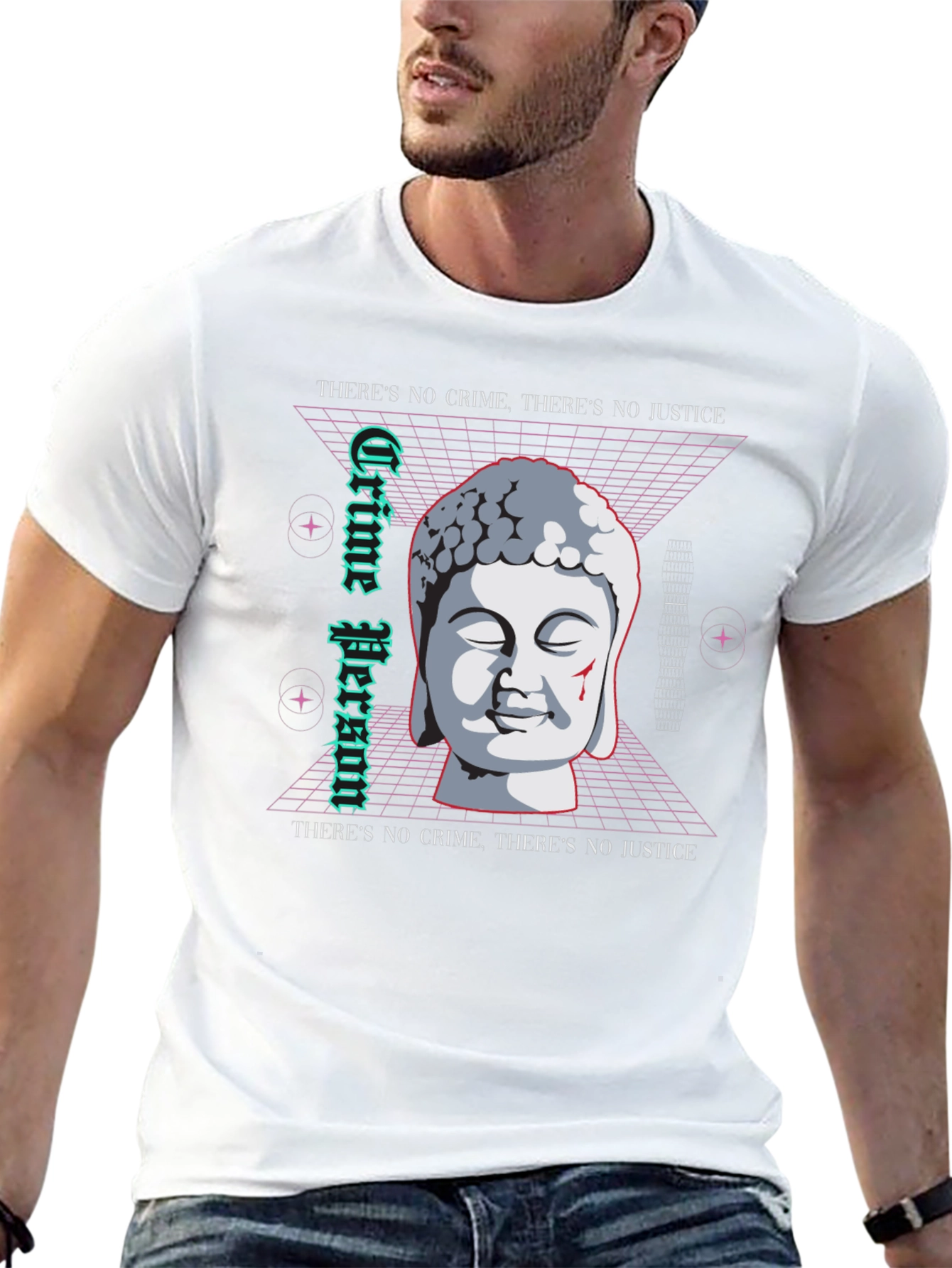 Crime Person Buddha T-Shirt - Edgy Streetwear