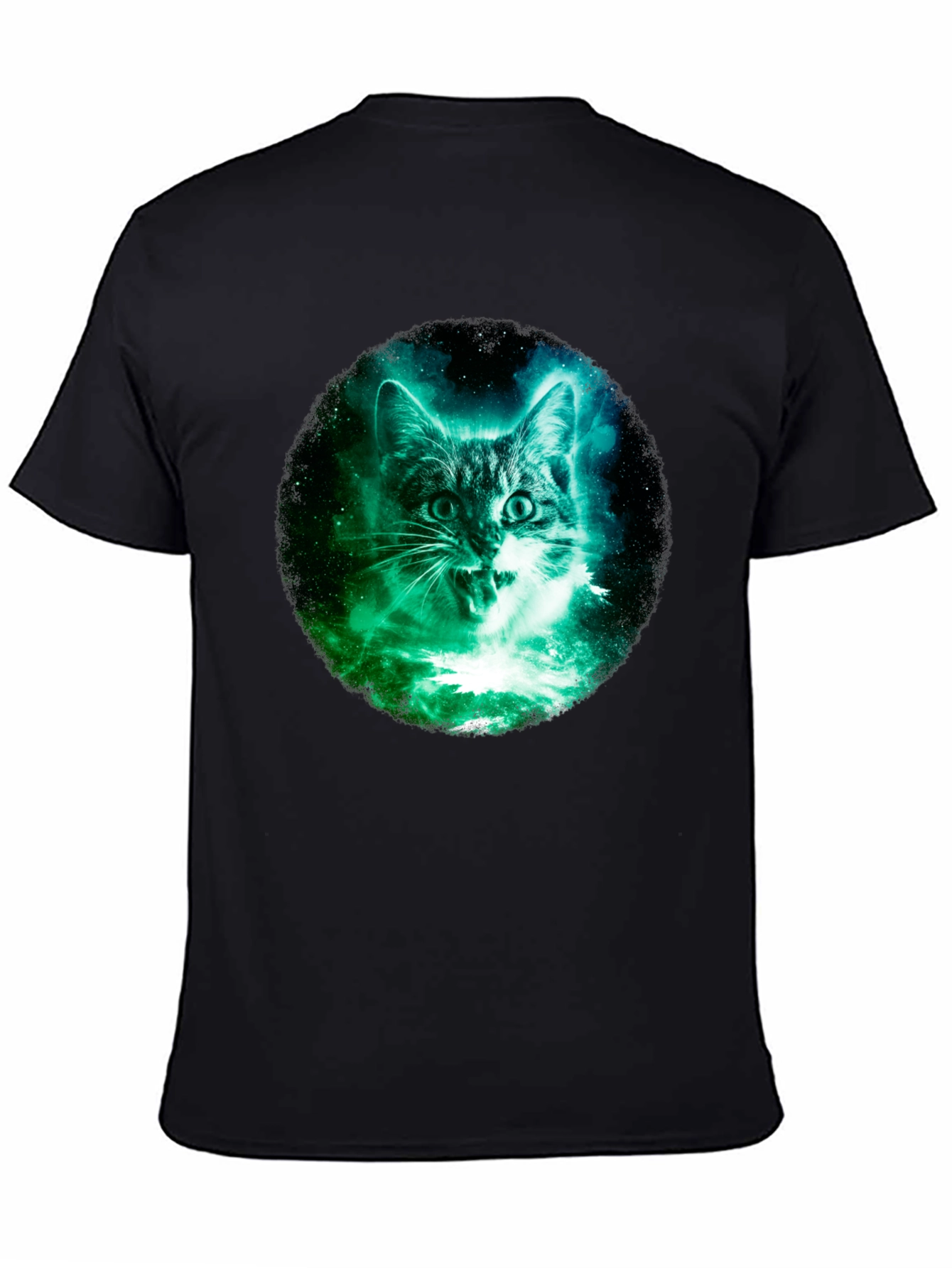 Cosmic Cat Graphic Tee - Black