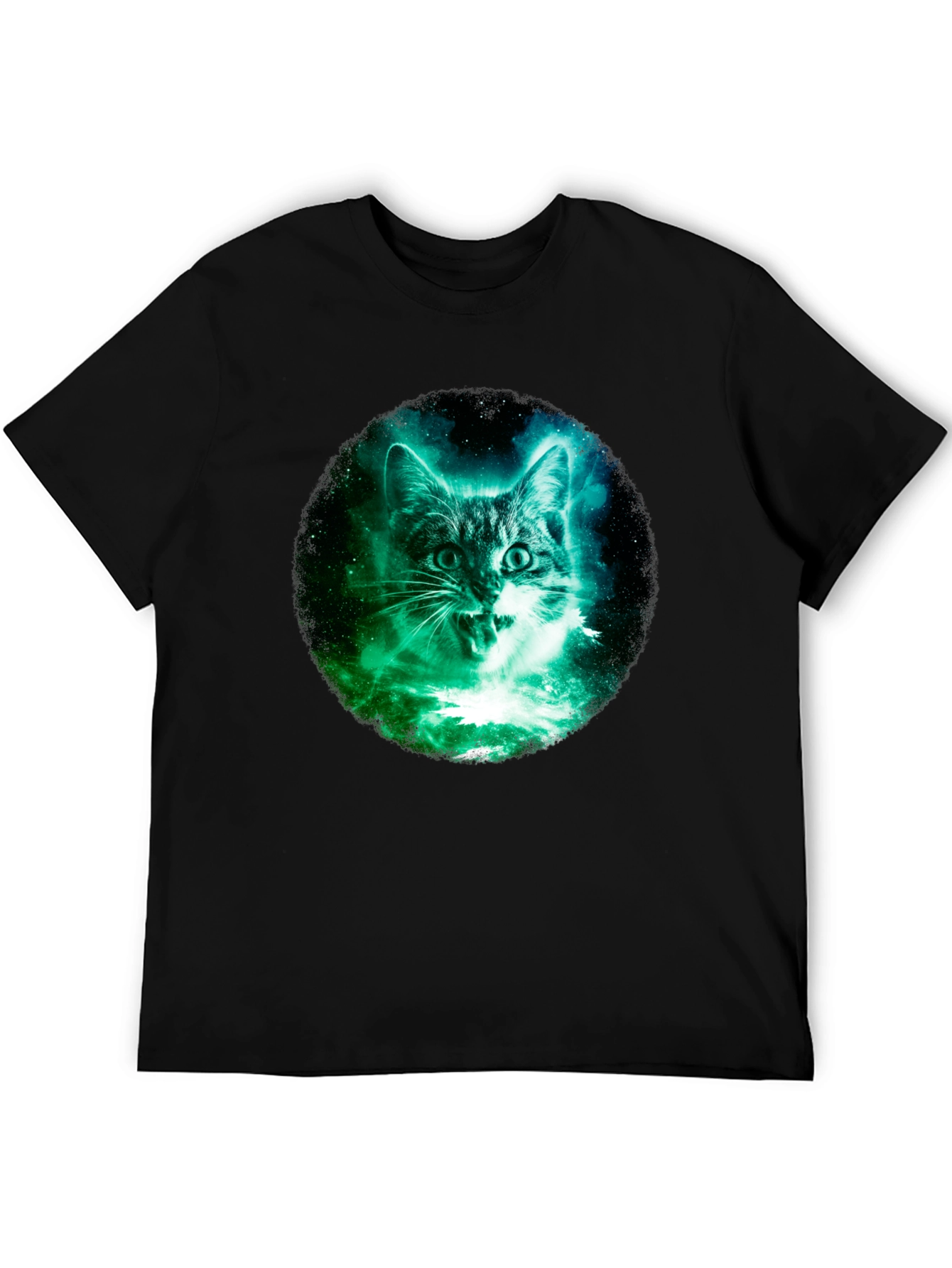 Cosmic Cat Graphic Tee - Black