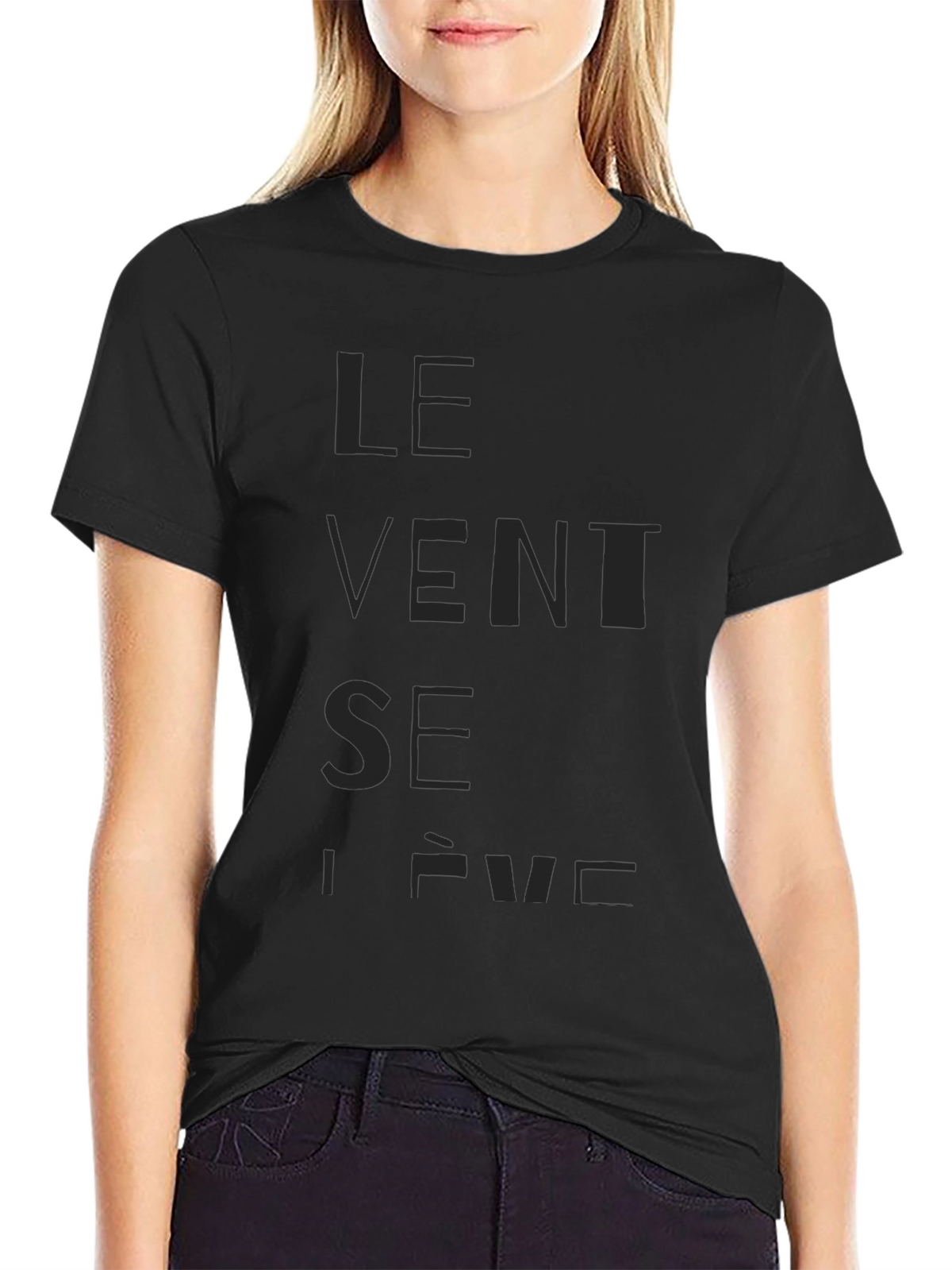 Le Vent Se Lève Graphic T-Shirt - Black