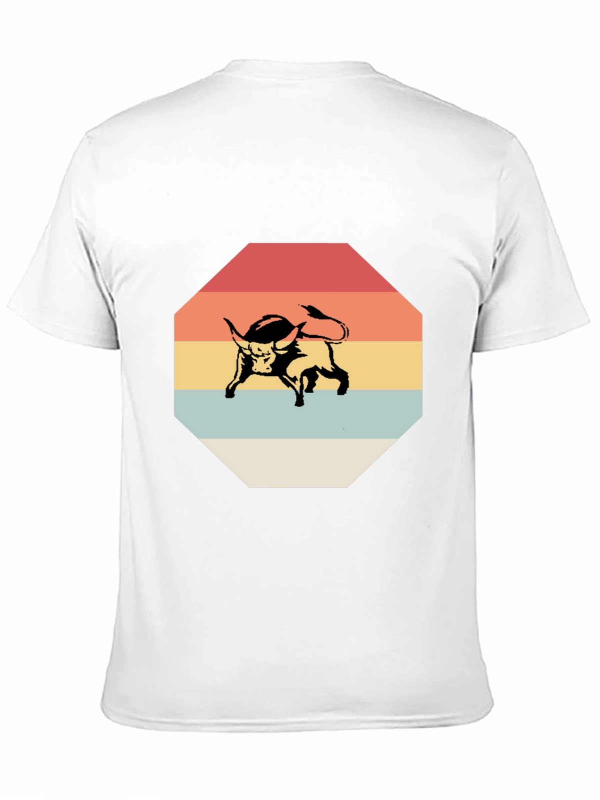 Retro Bull Graphic Tee - Stylish Mens Black T-Shirt