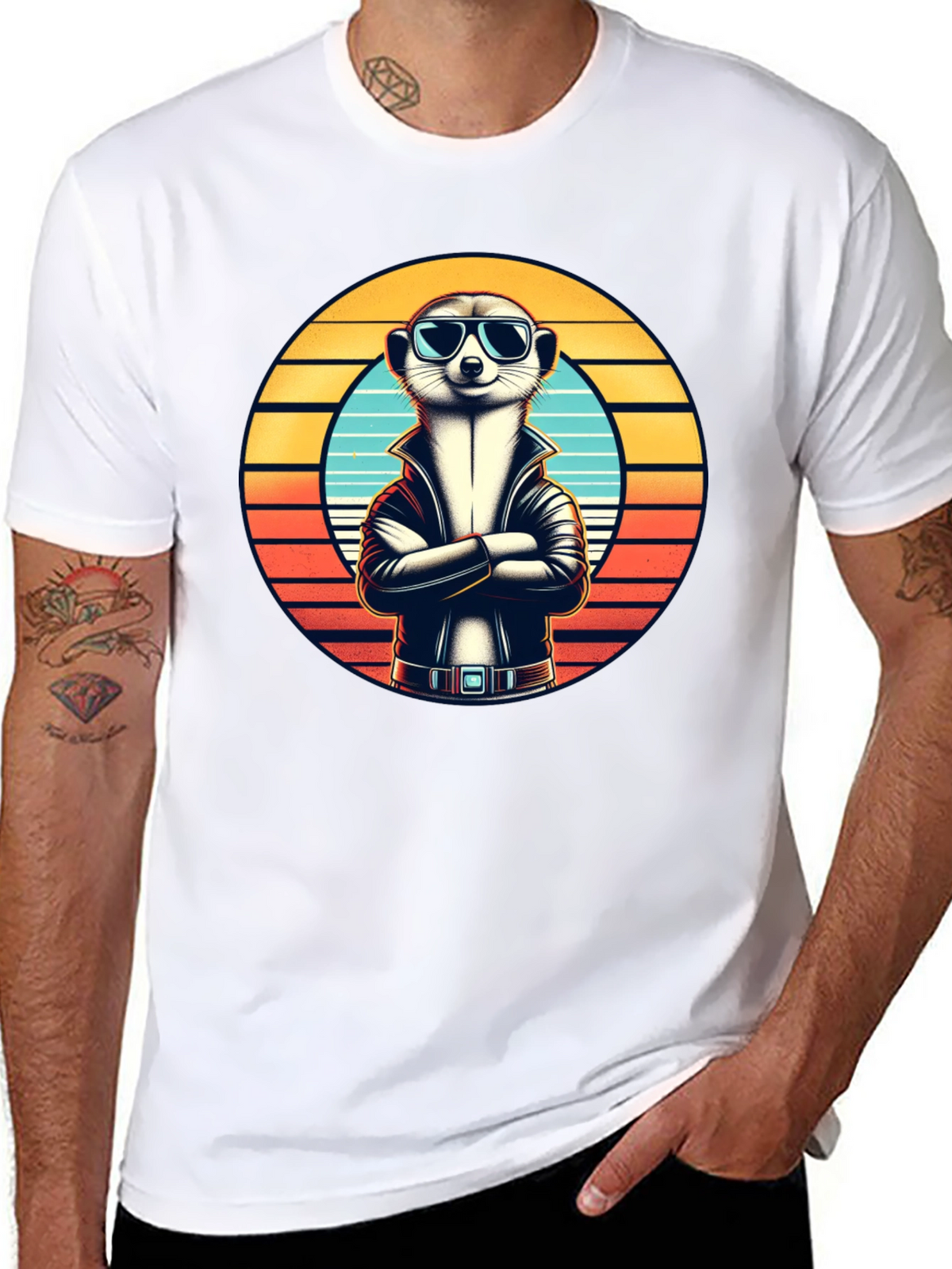 Cool Meerkat T-Shirt - Retro Style