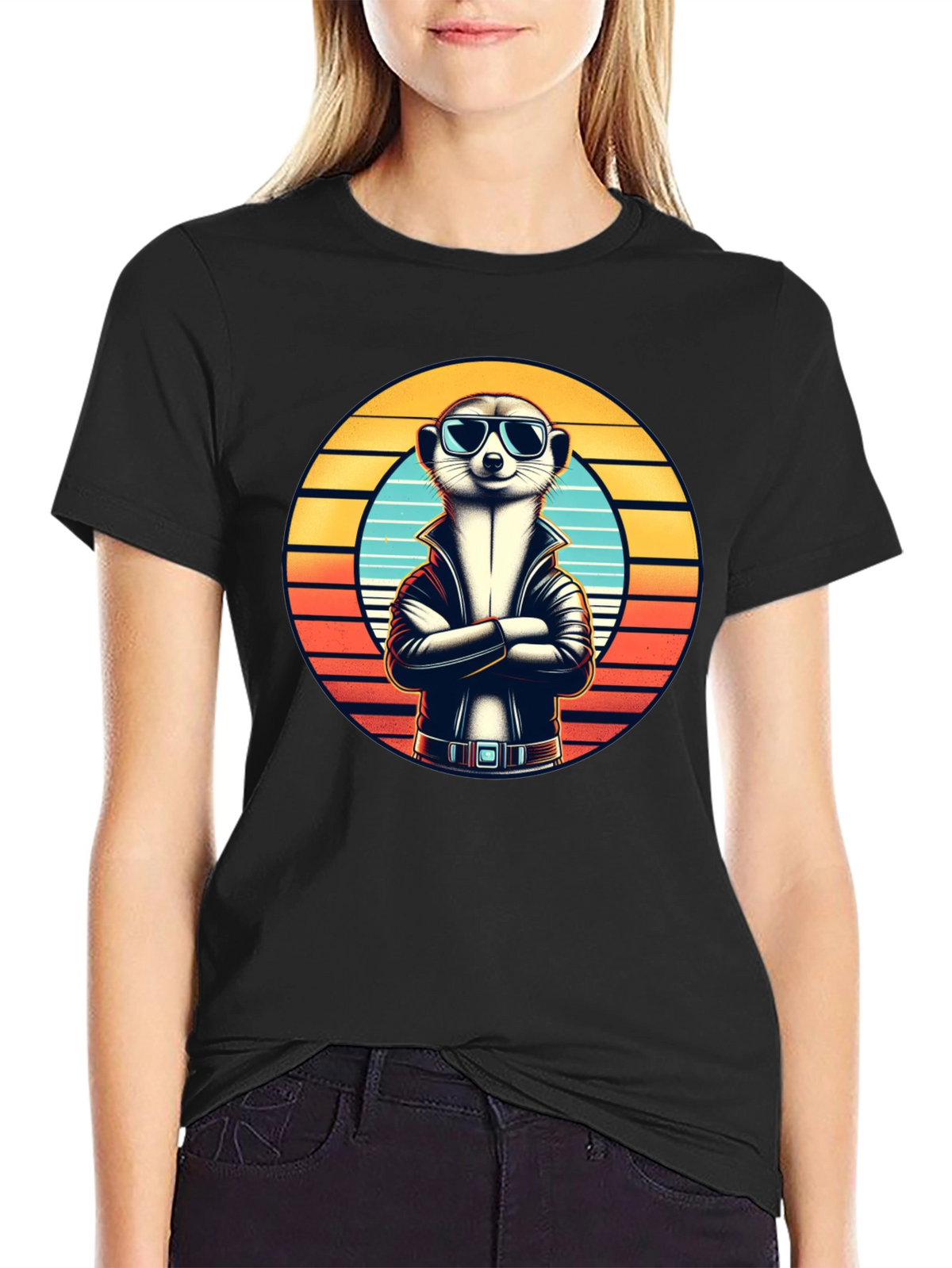 Cool Meerkat T-Shirt - Retro Style