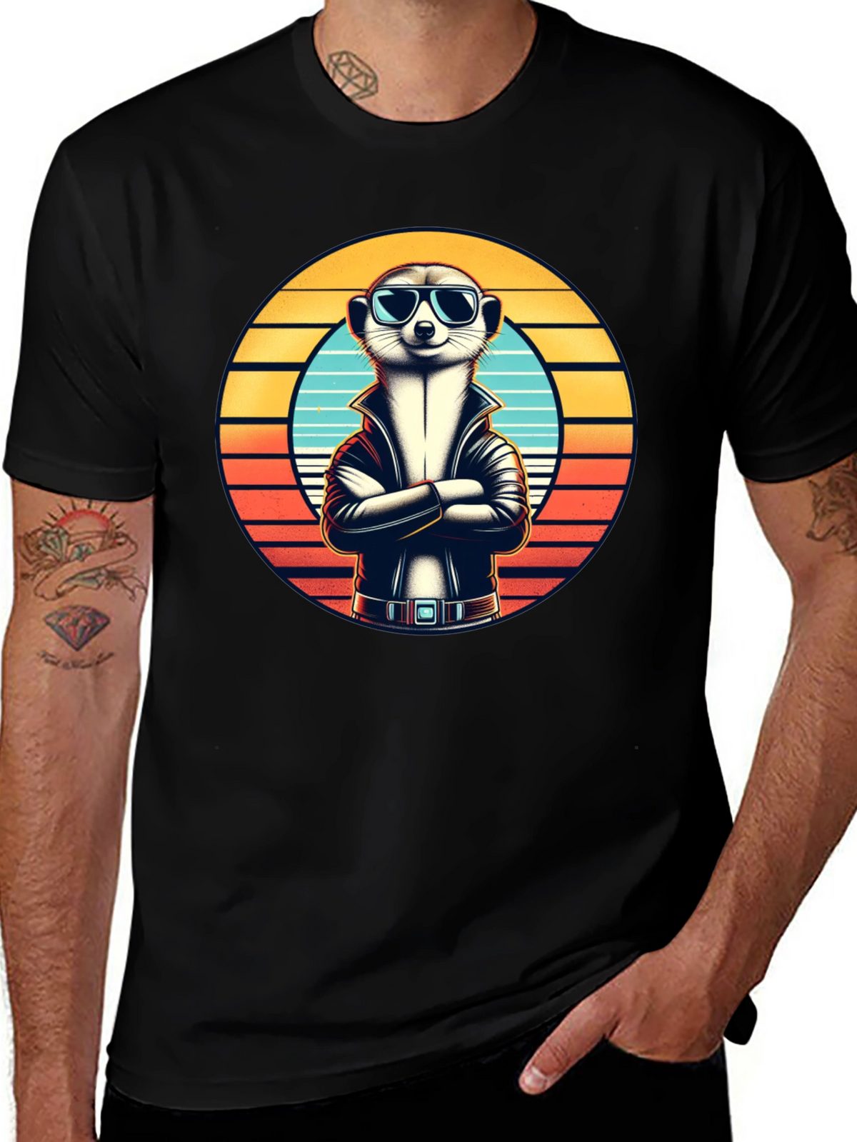 Cool Meerkat T-Shirt - Retro Style