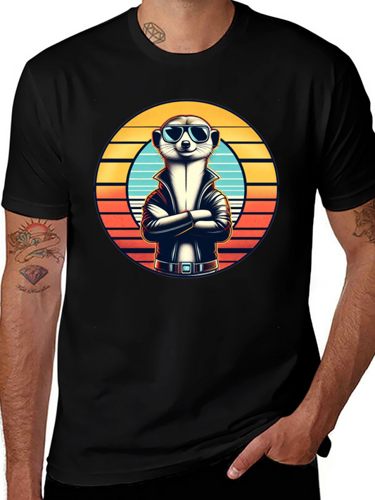Cool Meerkat T-Shirt - Retro Style