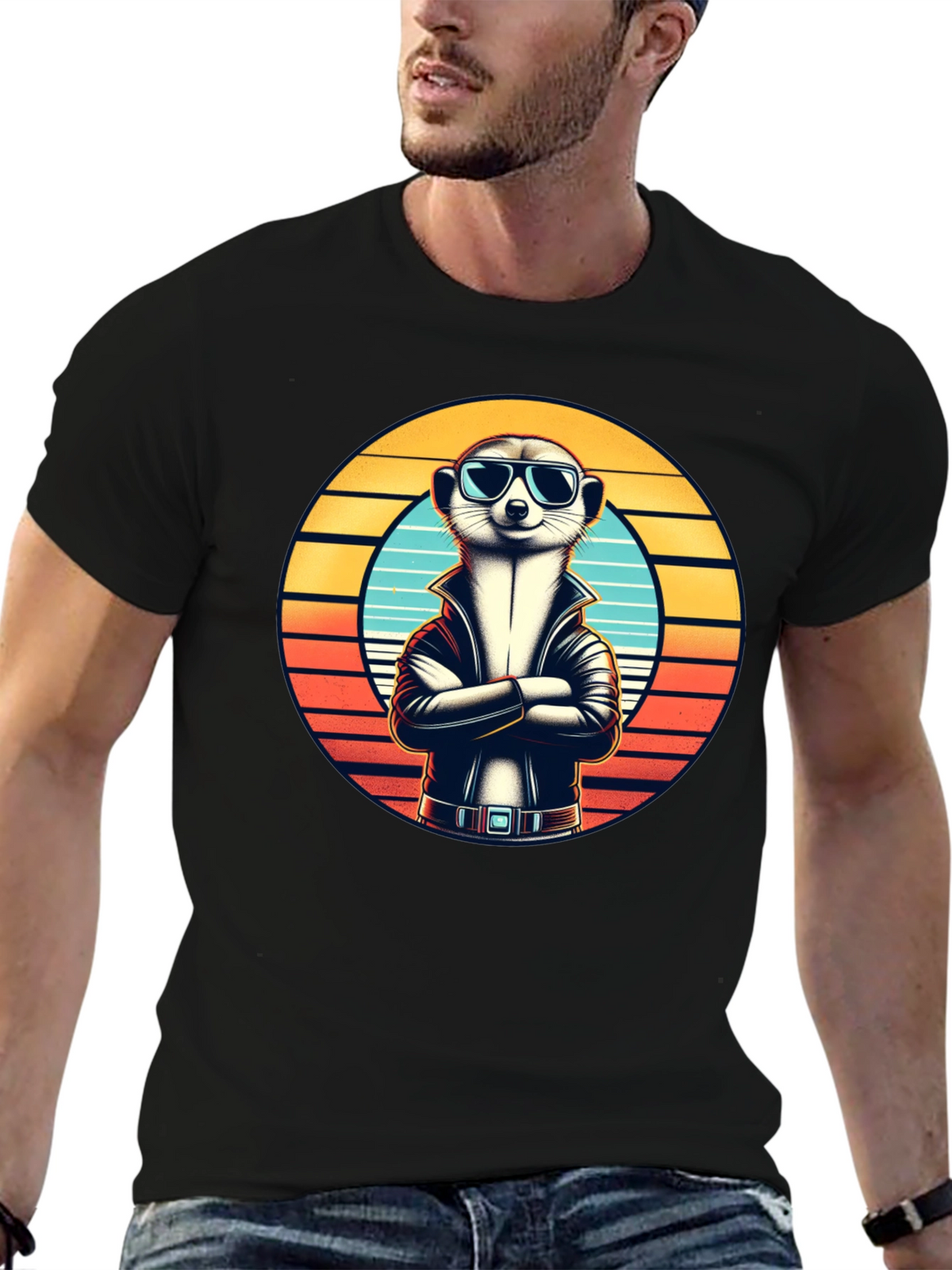 Cool Meerkat T-Shirt - Retro Style