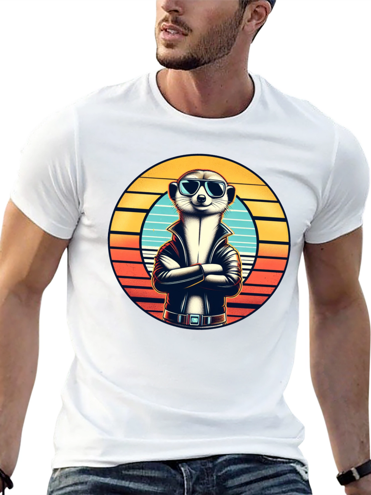 Cool Meerkat T-Shirt - Retro Style
