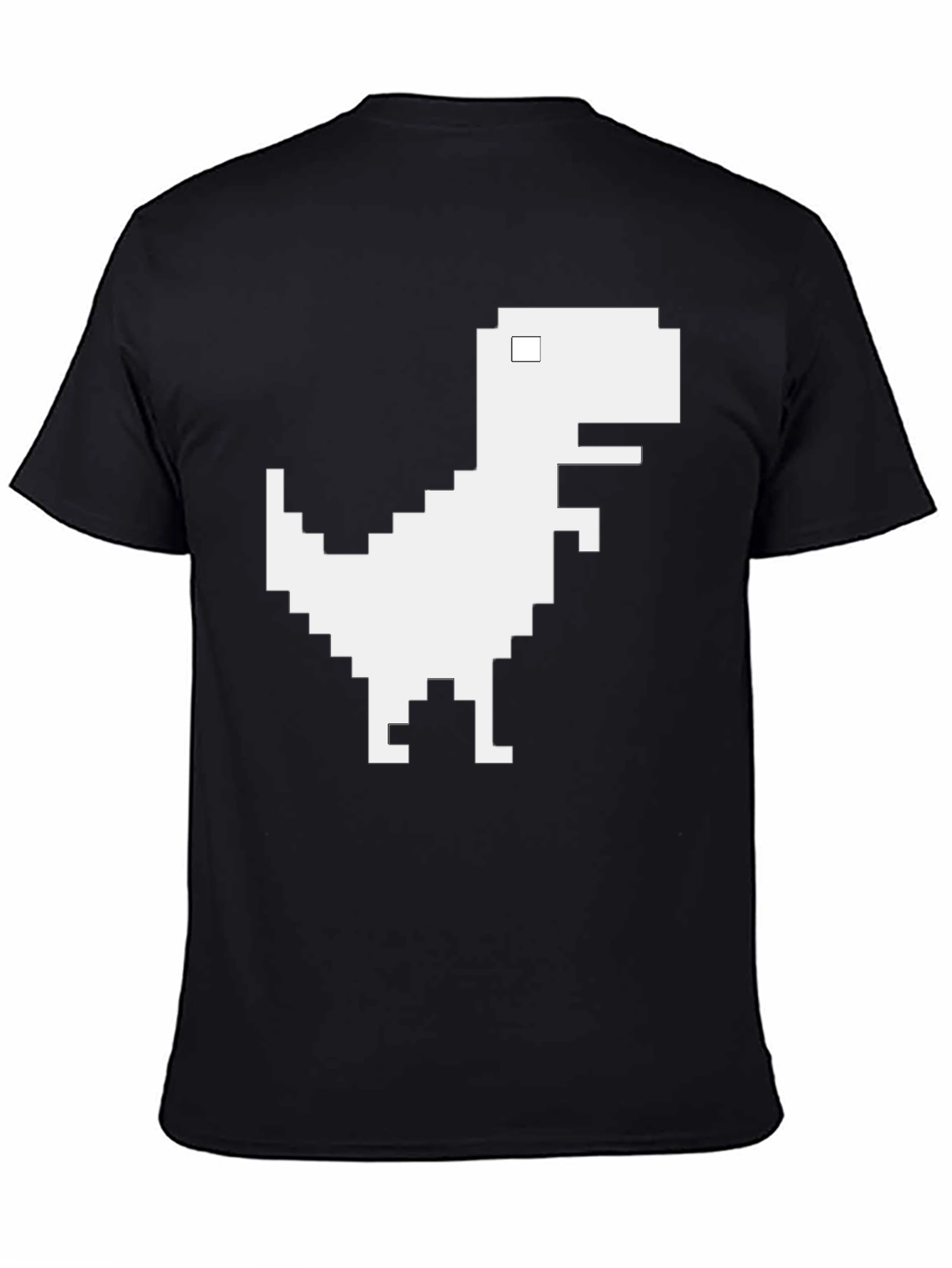 Pixel Dinosaur Graphic T-Shirt - Black Cotton Tee
