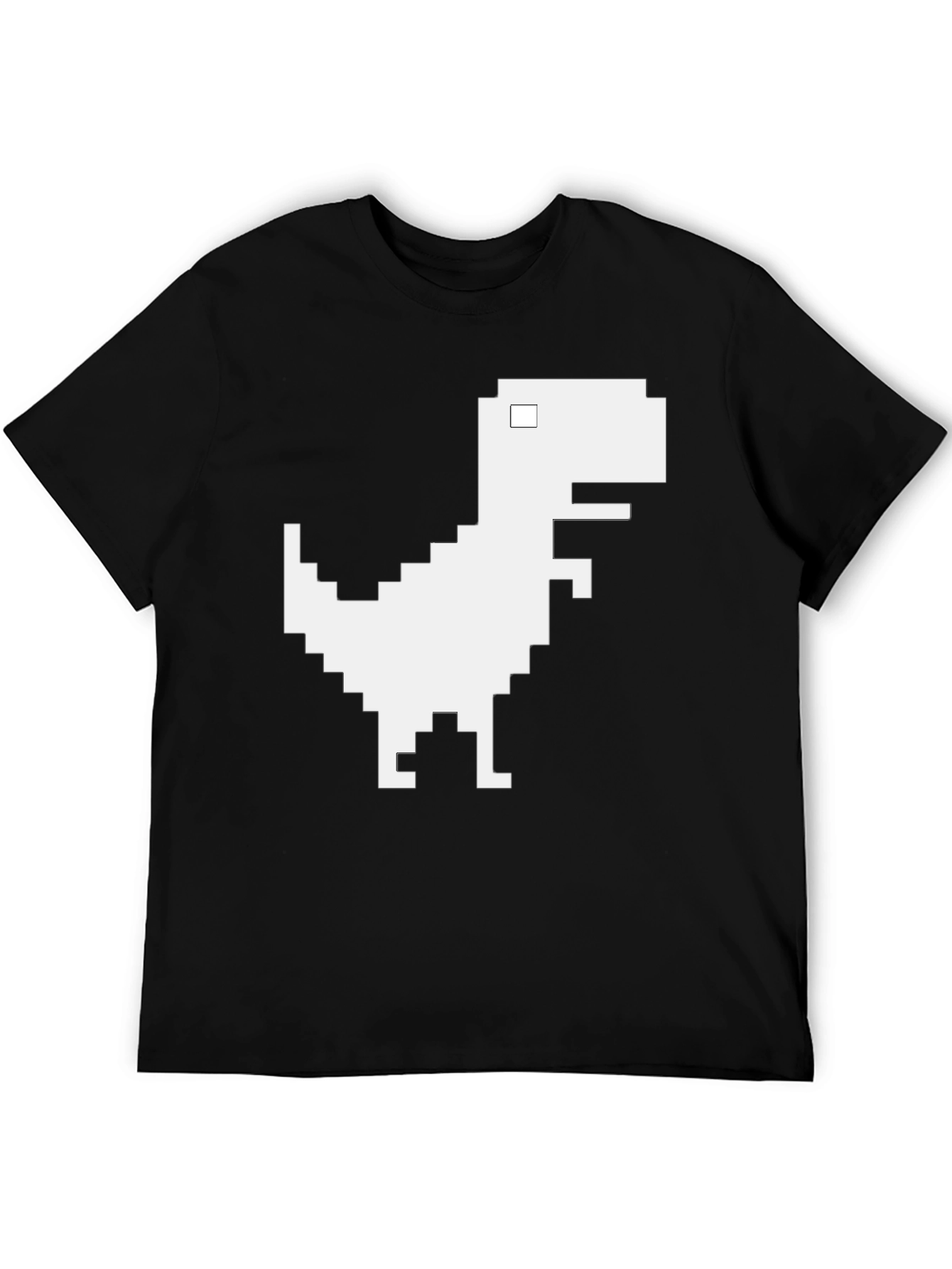 Pixel Dinosaur Graphic T-Shirt - Black Cotton Tee