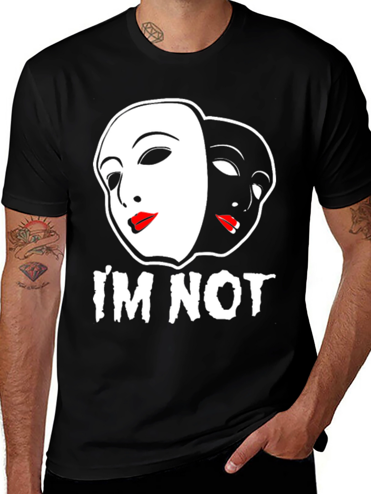 Im Not Black T-Shirt - Theater Mask Design