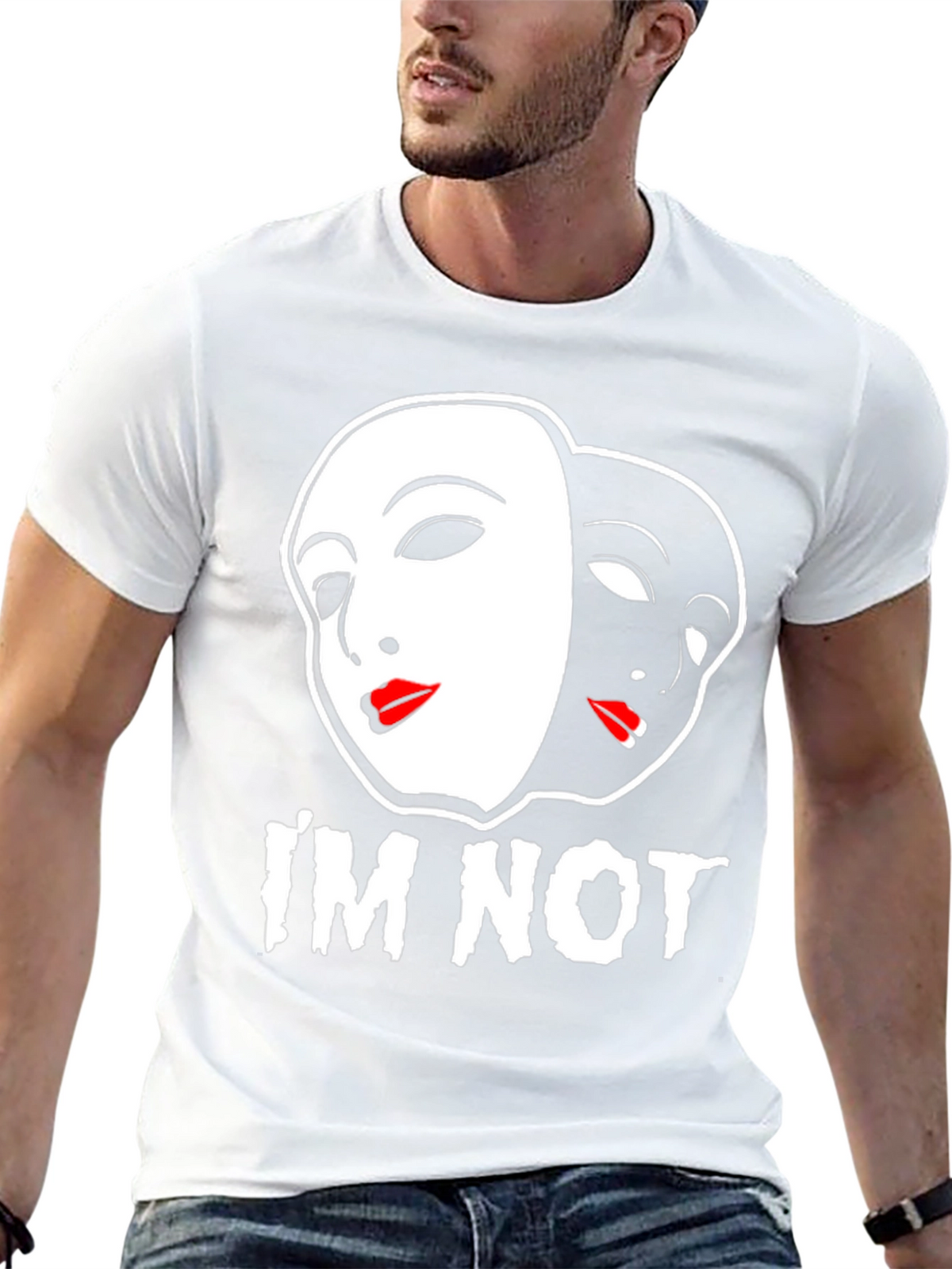 Im Not Black T-Shirt - Theater Mask Design