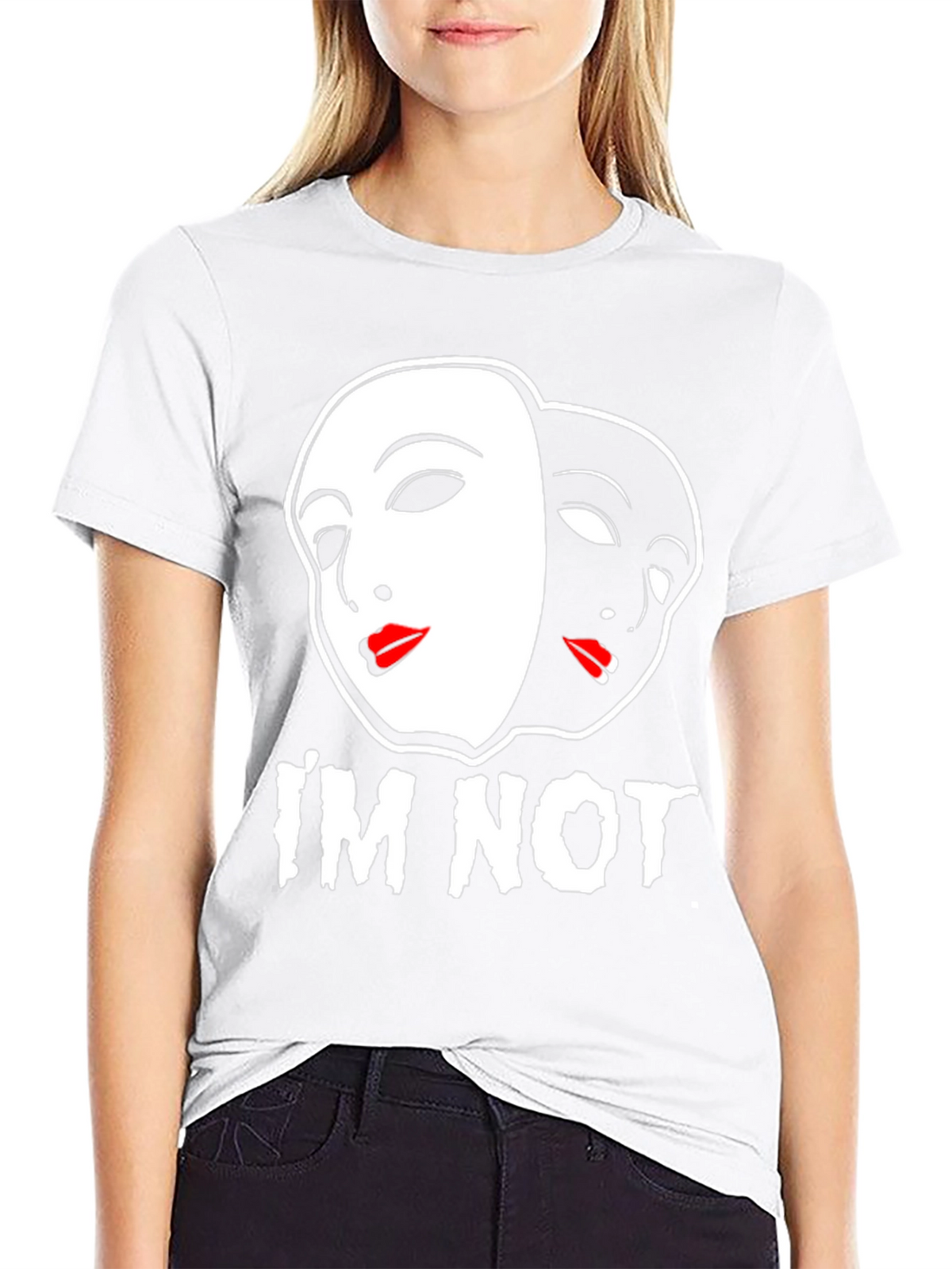 Im Not Black T-Shirt - Theater Mask Design