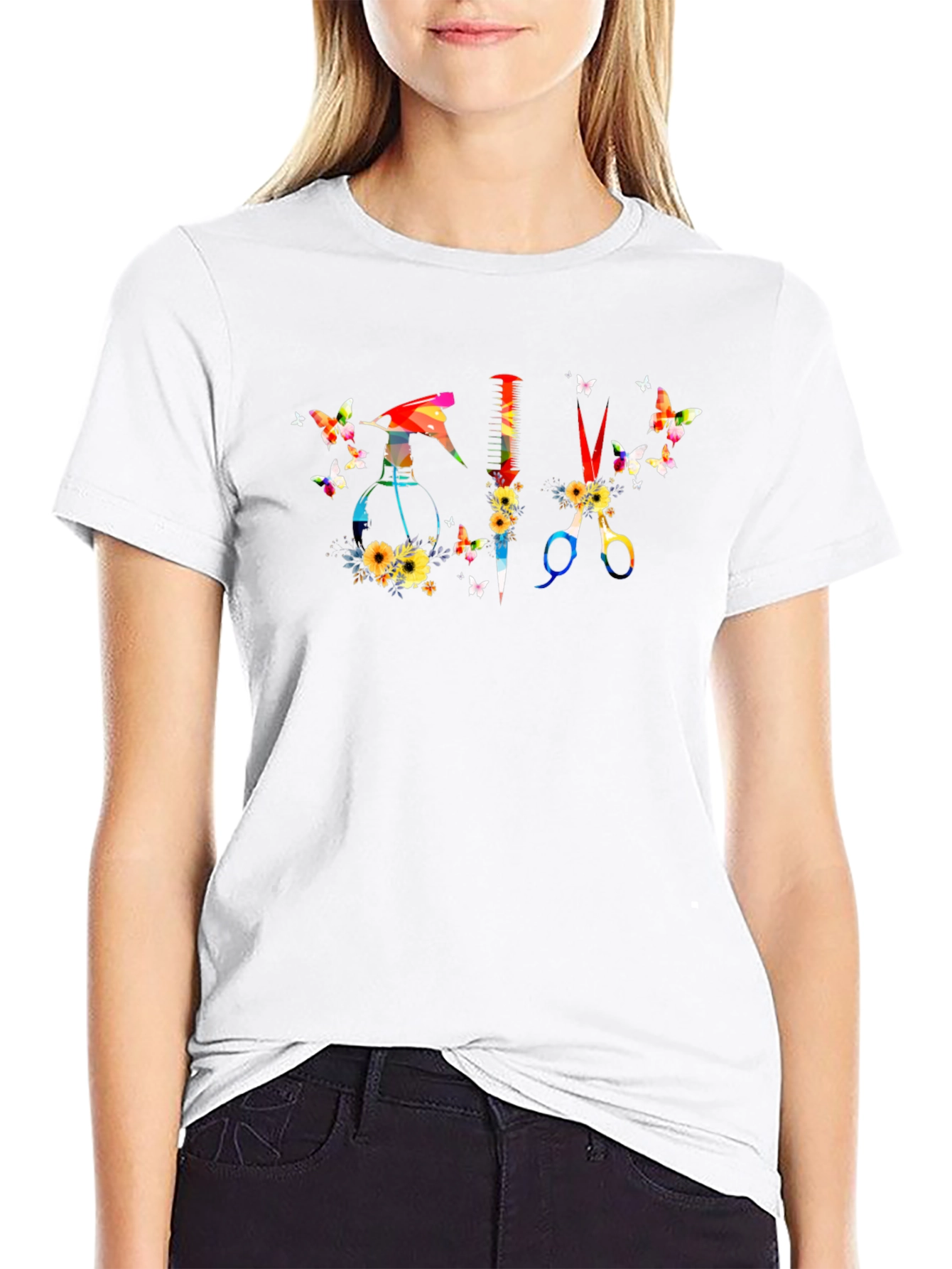 Butterfly Hair Stylist Graphic T-Shirt