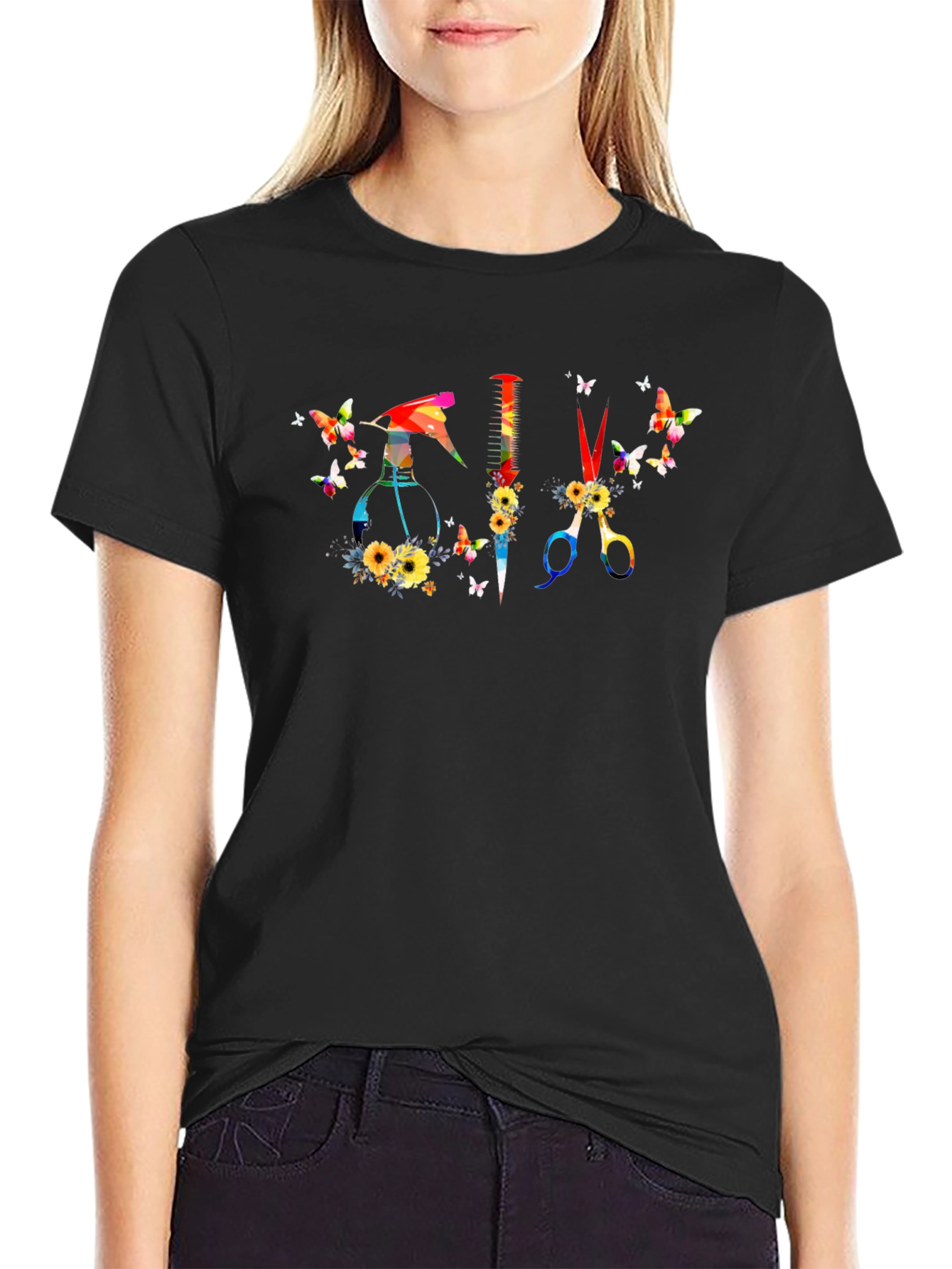 Butterfly Hair Stylist Graphic T-Shirt