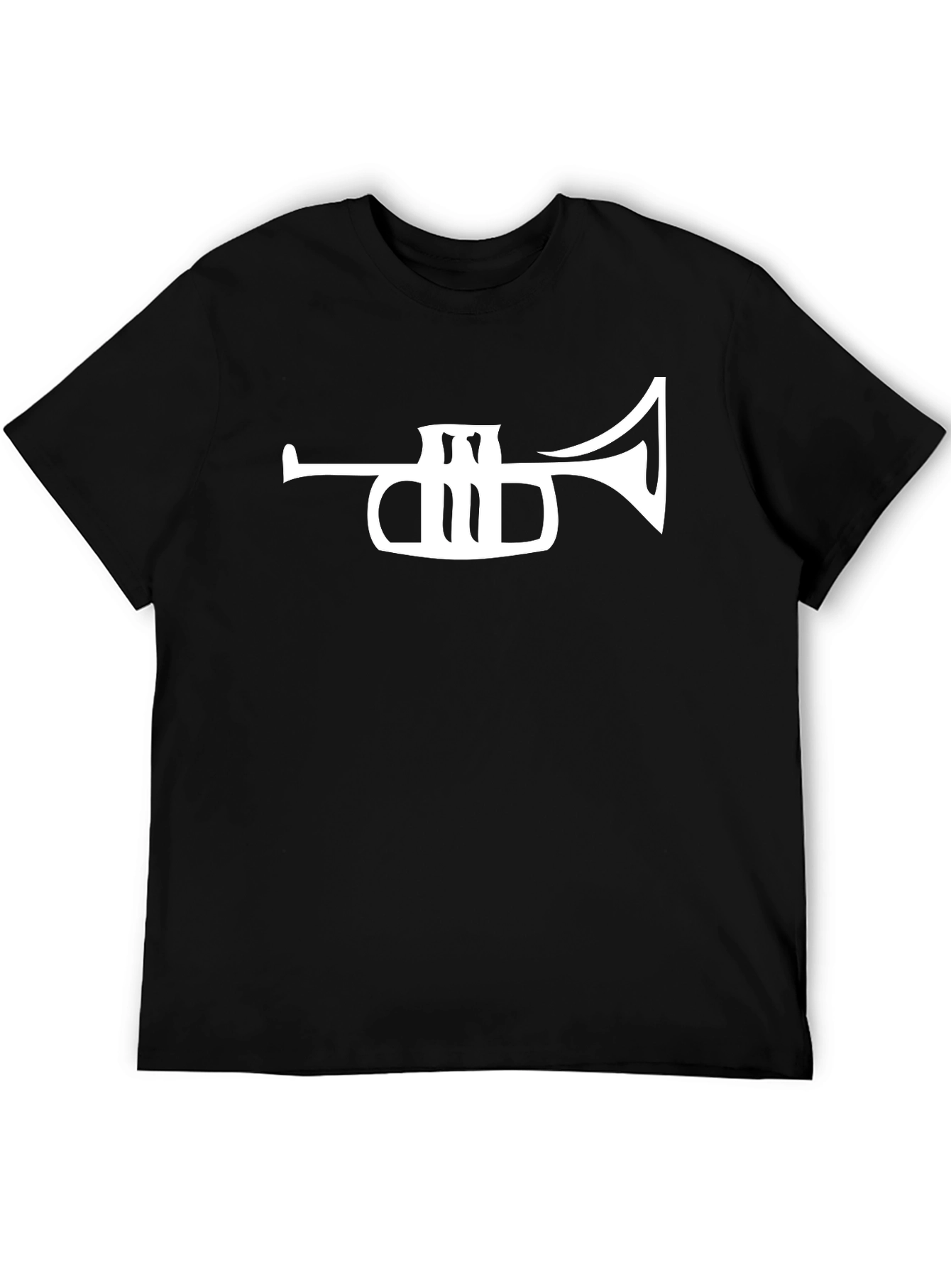 Trumpet Graphic Tee - Black Cotton Casual Shirt