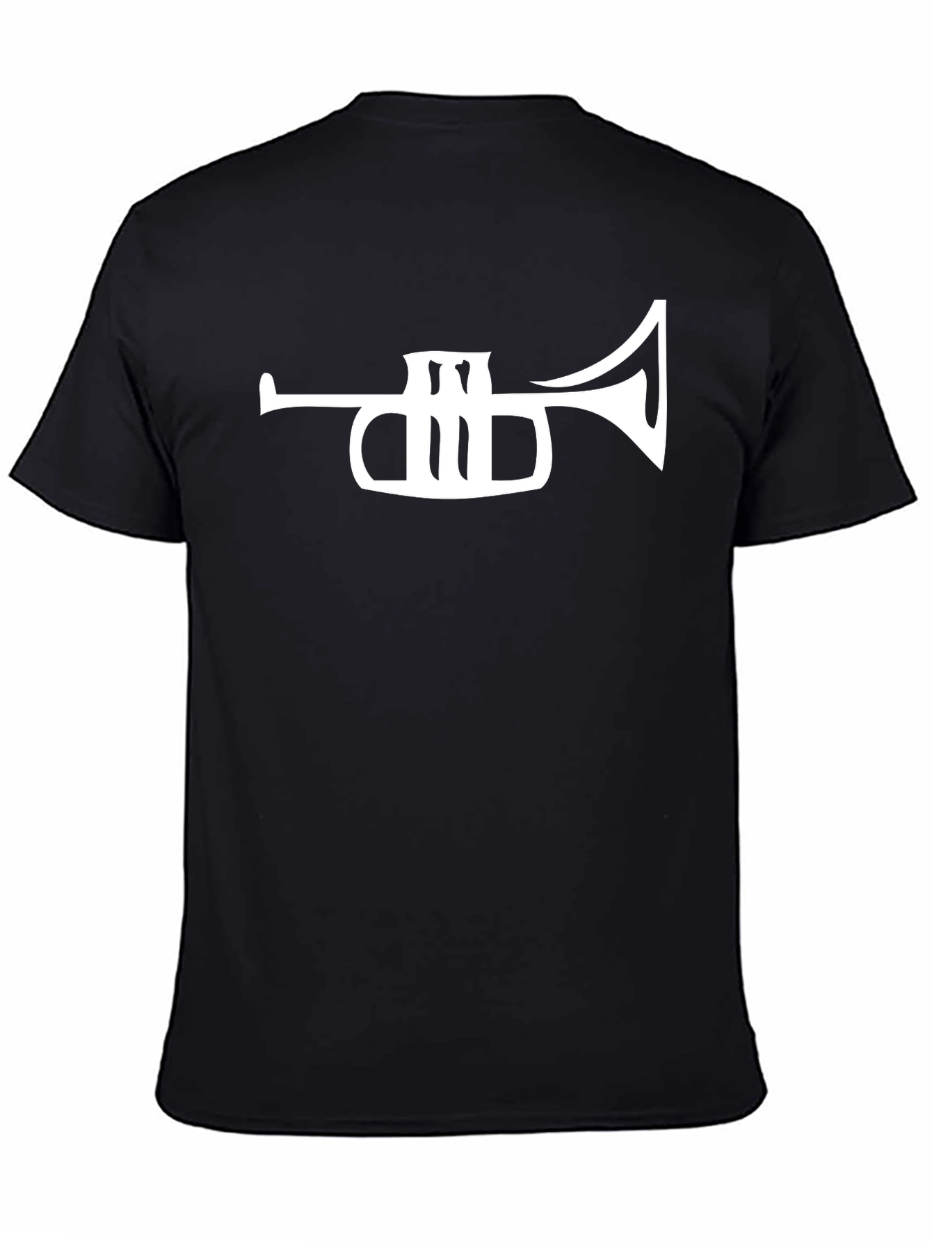 Trumpet Graphic Tee - Black Cotton Casual Shirt