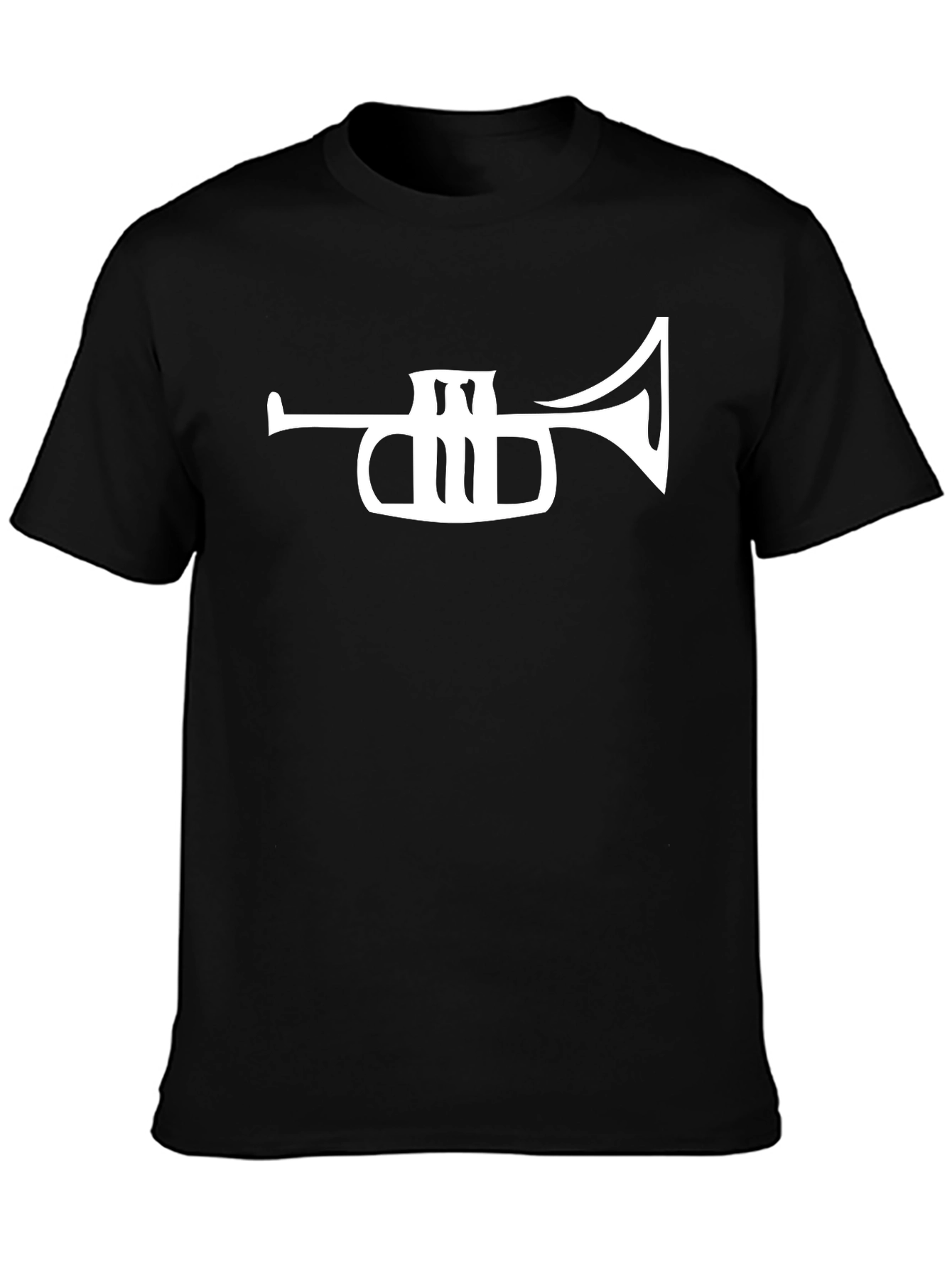 Trumpet Graphic Tee - Black Cotton Casual Shirt
