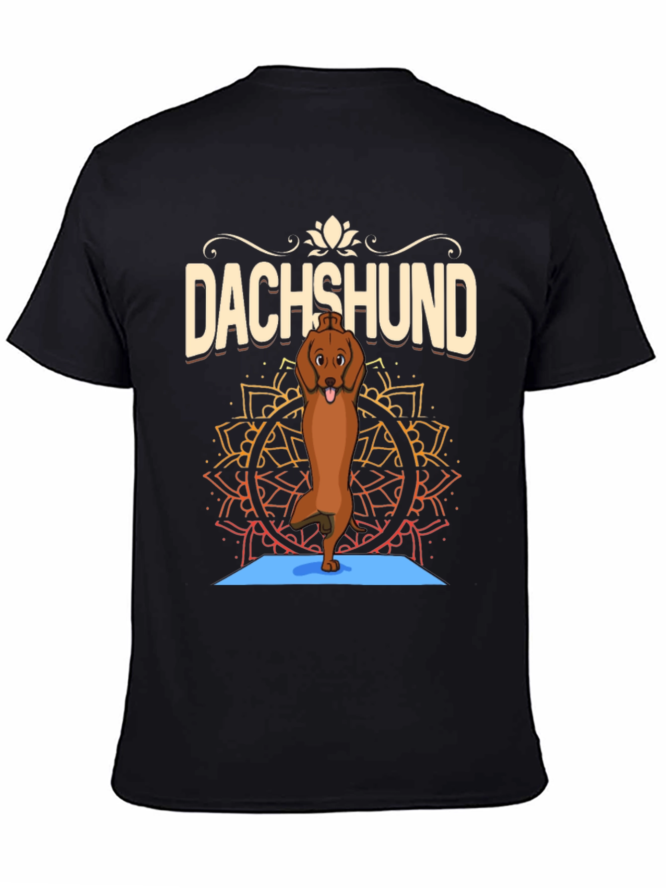 Yoga Dachshund Graphic Tee - Relaxed Fit