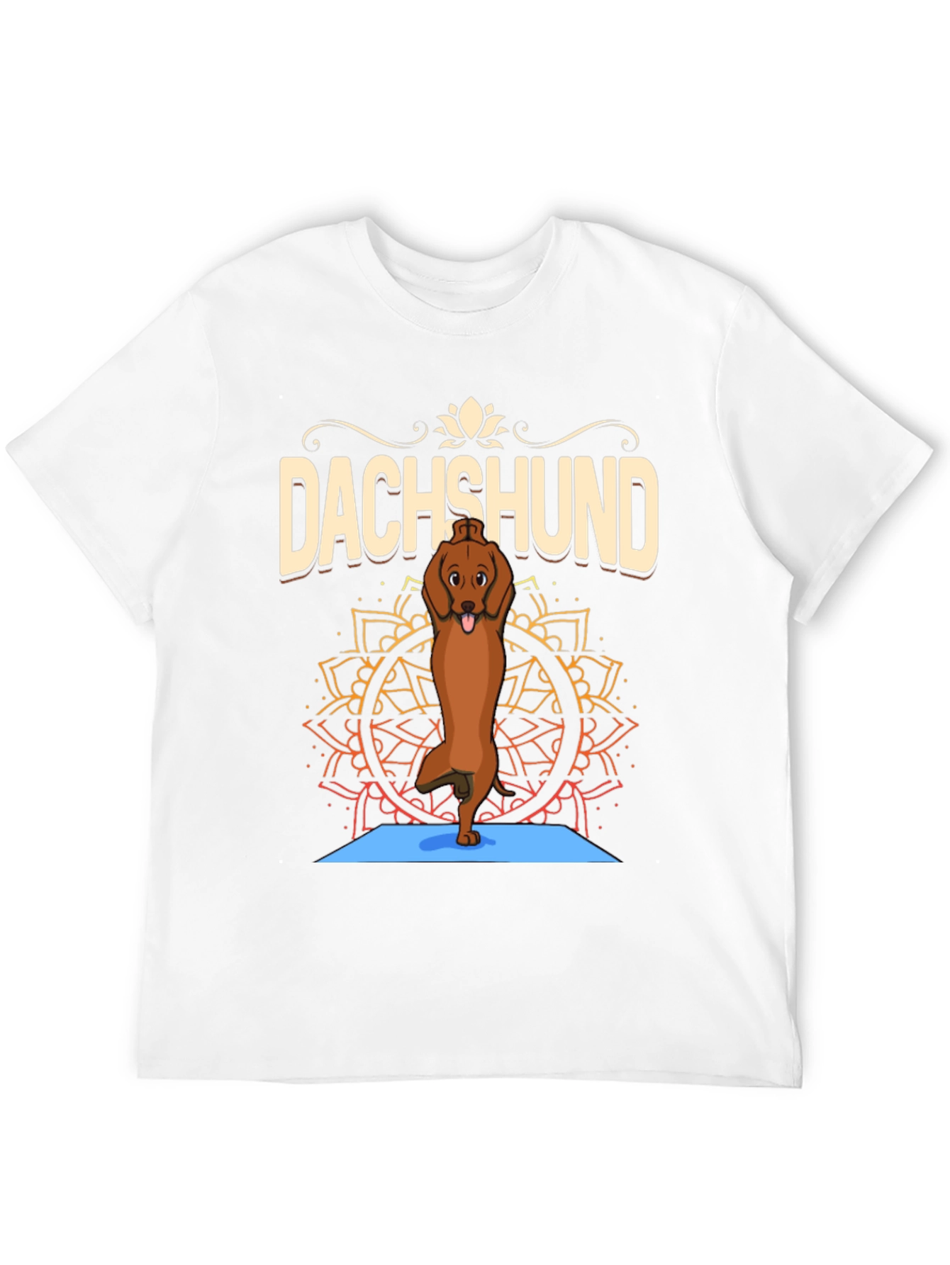 Yoga Dachshund Graphic Tee - Relaxed Fit