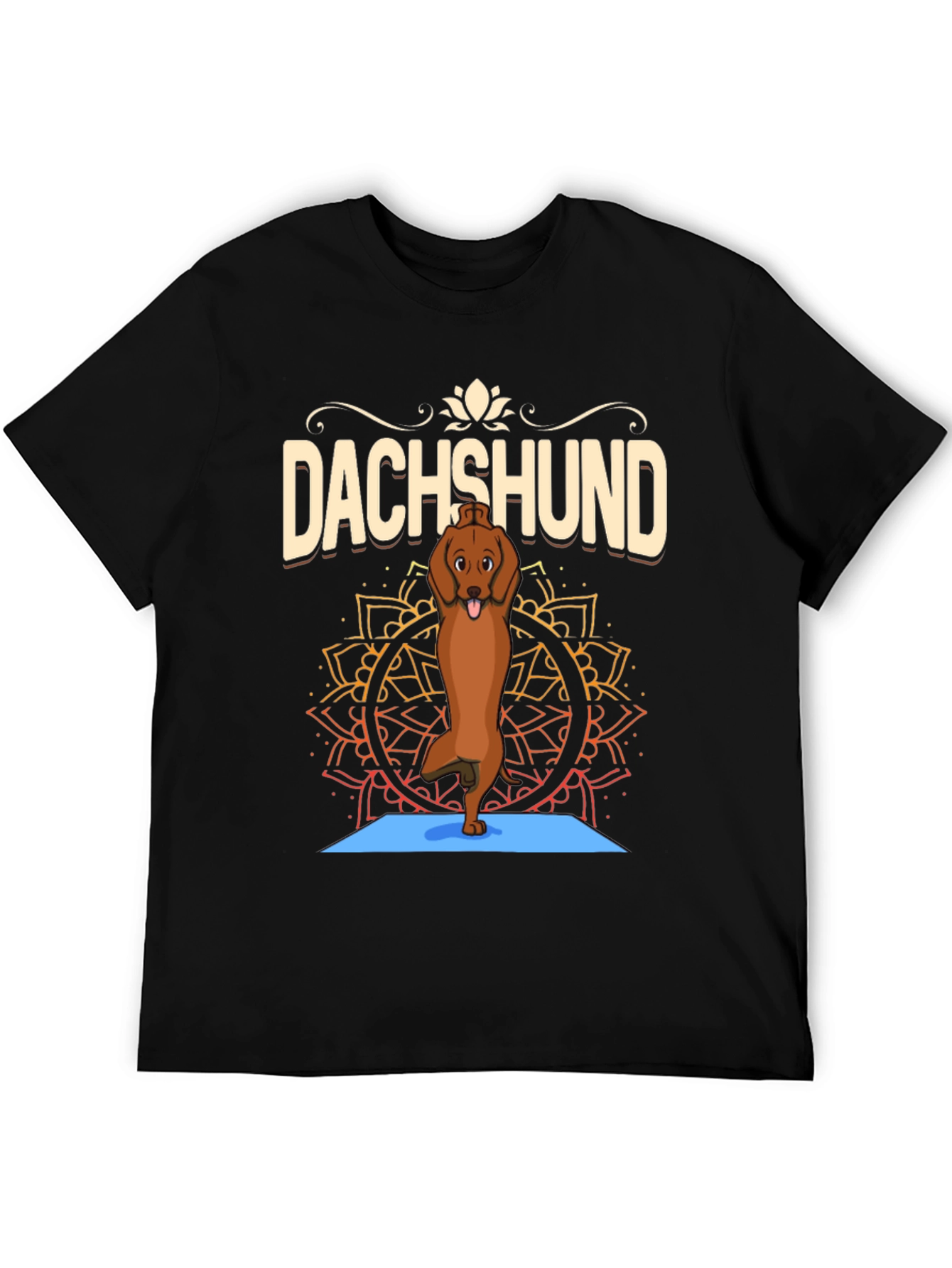 Yoga Dachshund Graphic Tee - Relaxed Fit