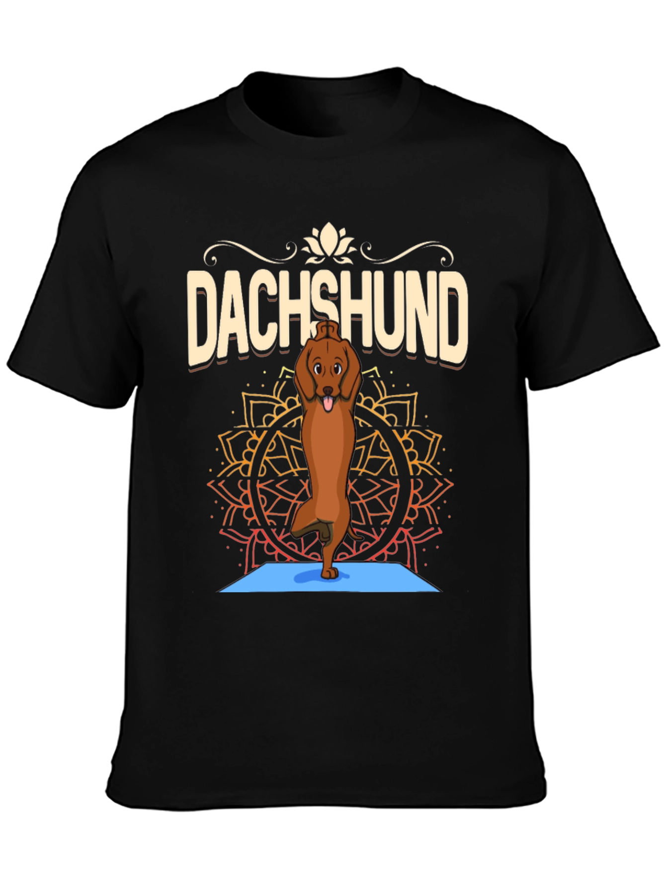 Yoga Dachshund Graphic Tee - Relaxed Fit
