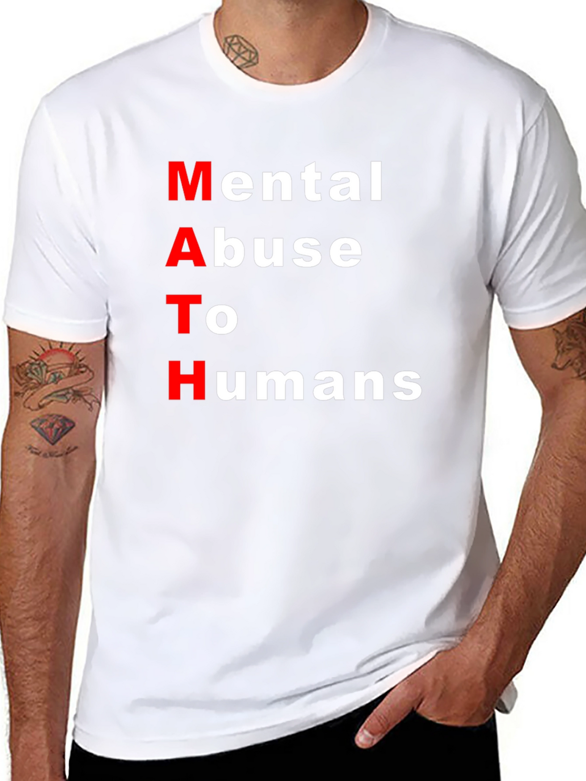 MATH: Mental Abuse To Humans Black T-Shirt
