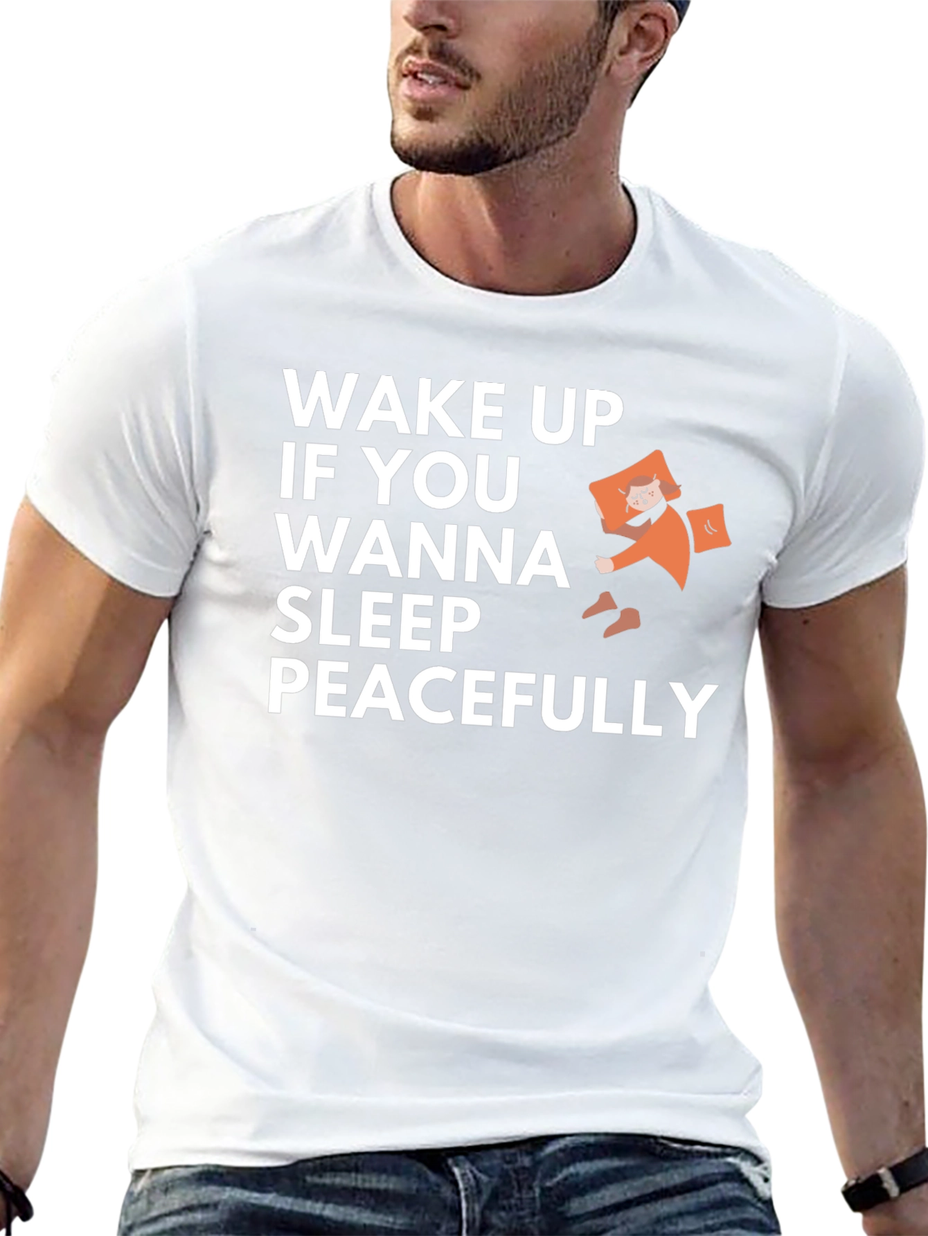 Wake Up & Sleep Peacefully Black Graphic Tee