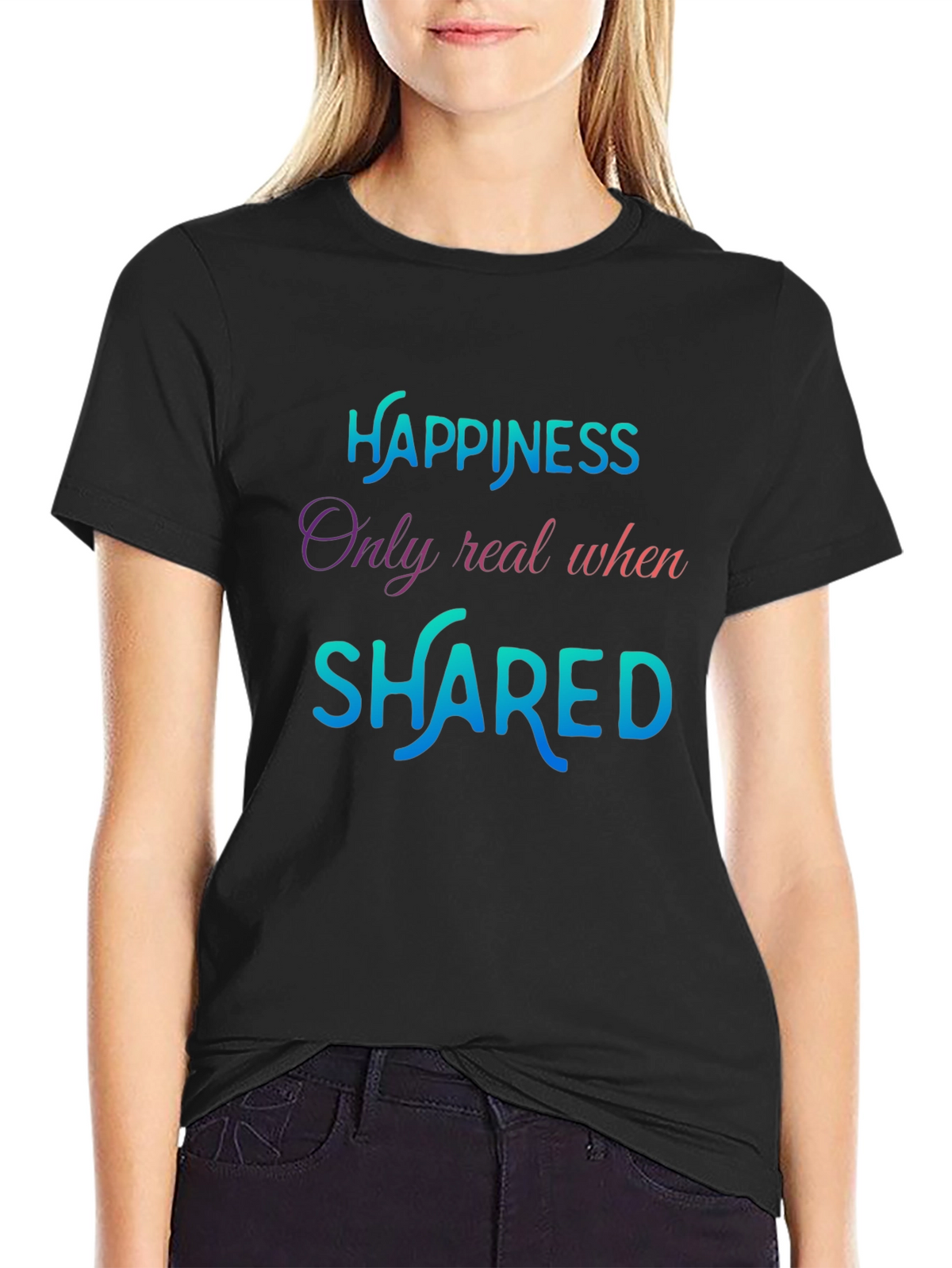 Happiness Shared Graphic Tee - Black T-Shirt