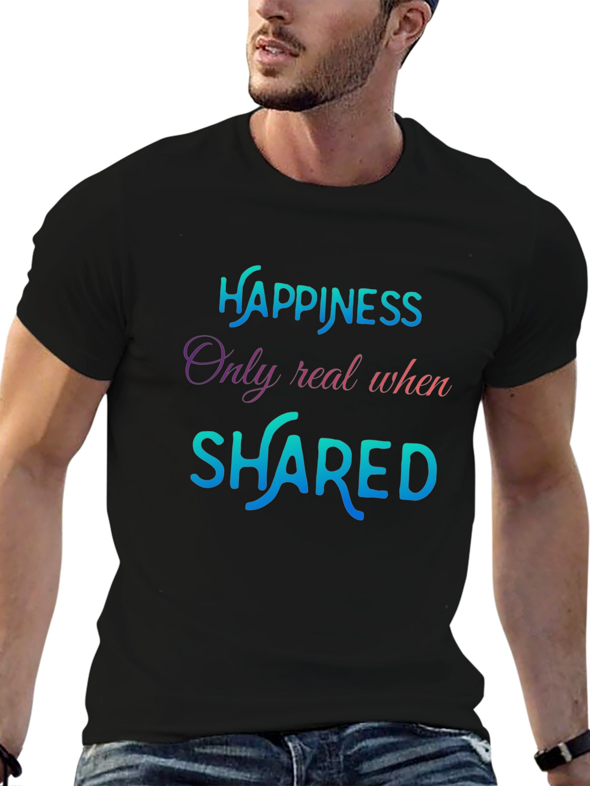 Happiness Shared Graphic Tee - Black T-Shirt