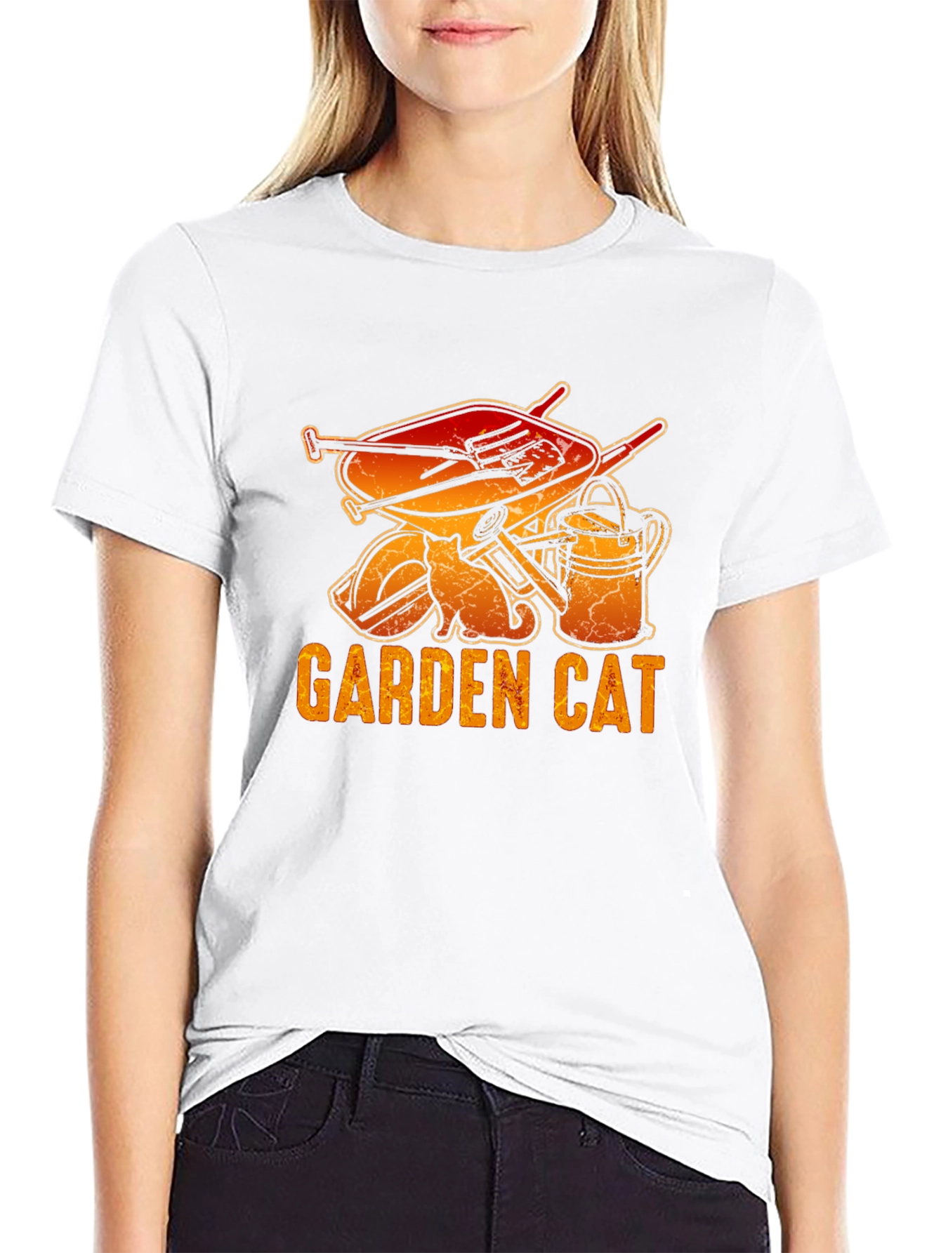 Garden Cat Graphic Tee - Gardening Lover T-Shirt