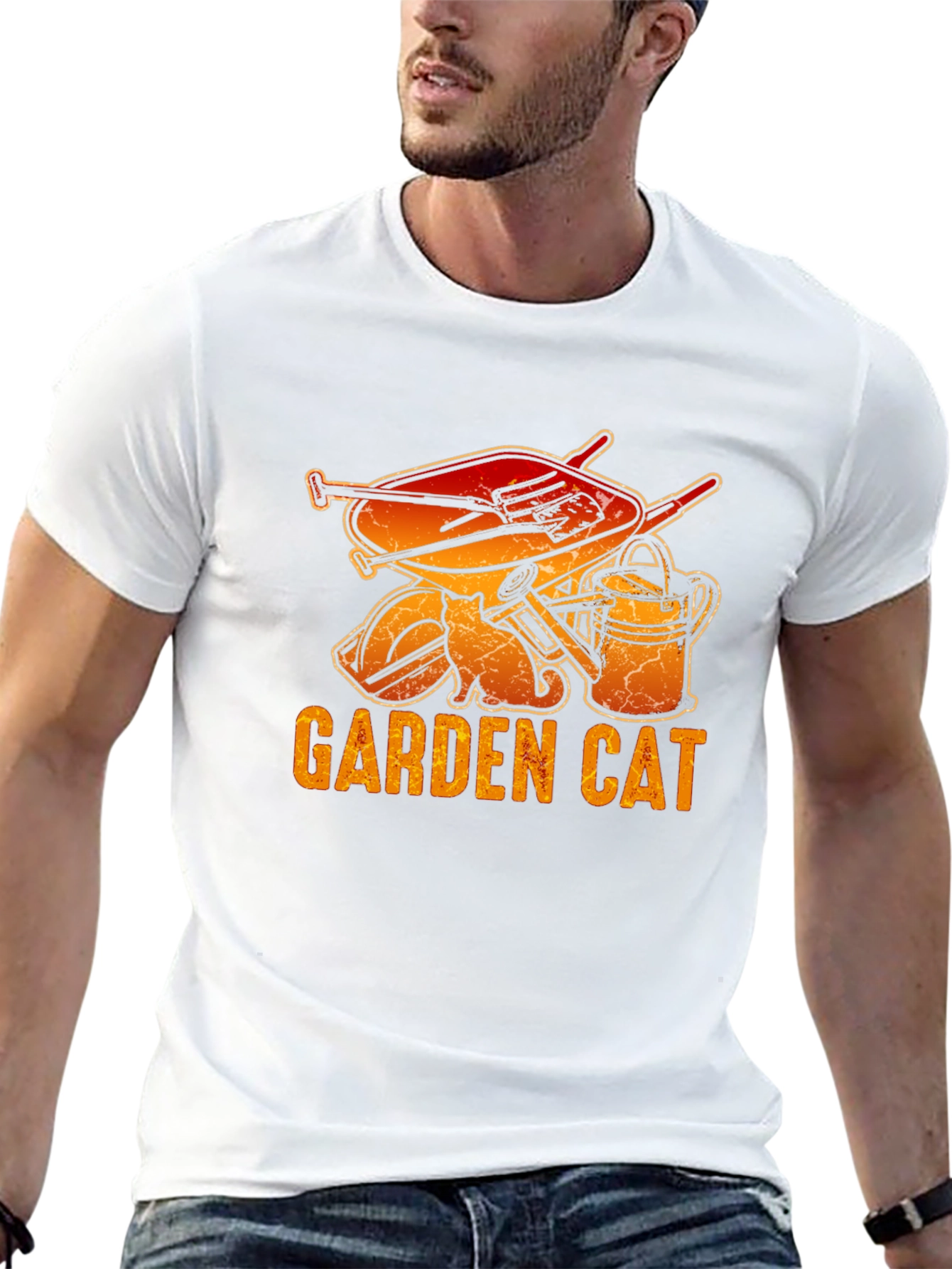 Garden Cat Graphic Tee - Gardening Lover T-Shirt